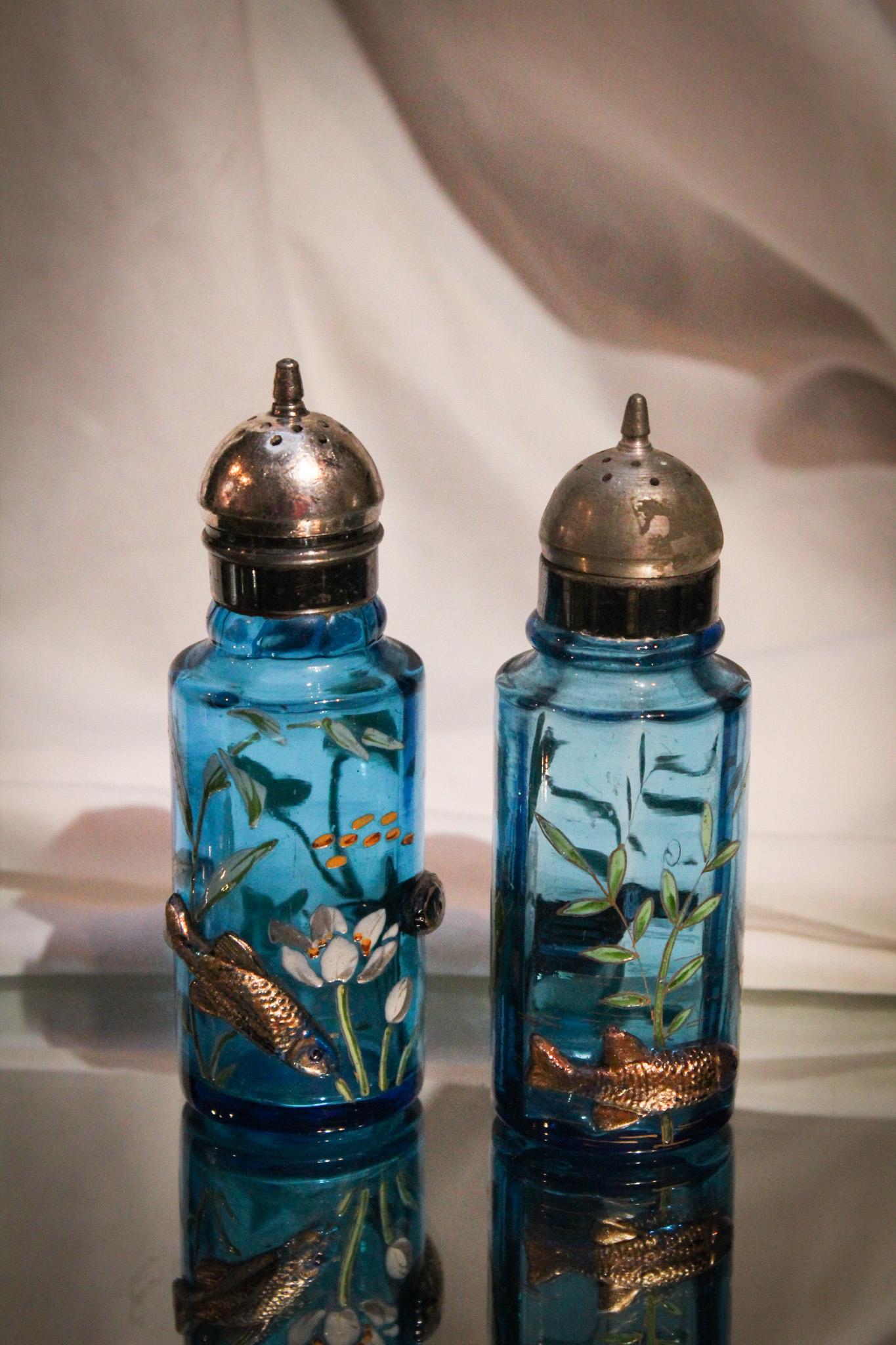 Scarce Moser Fish Pond Victorian Salt Shakers (1 of 9)