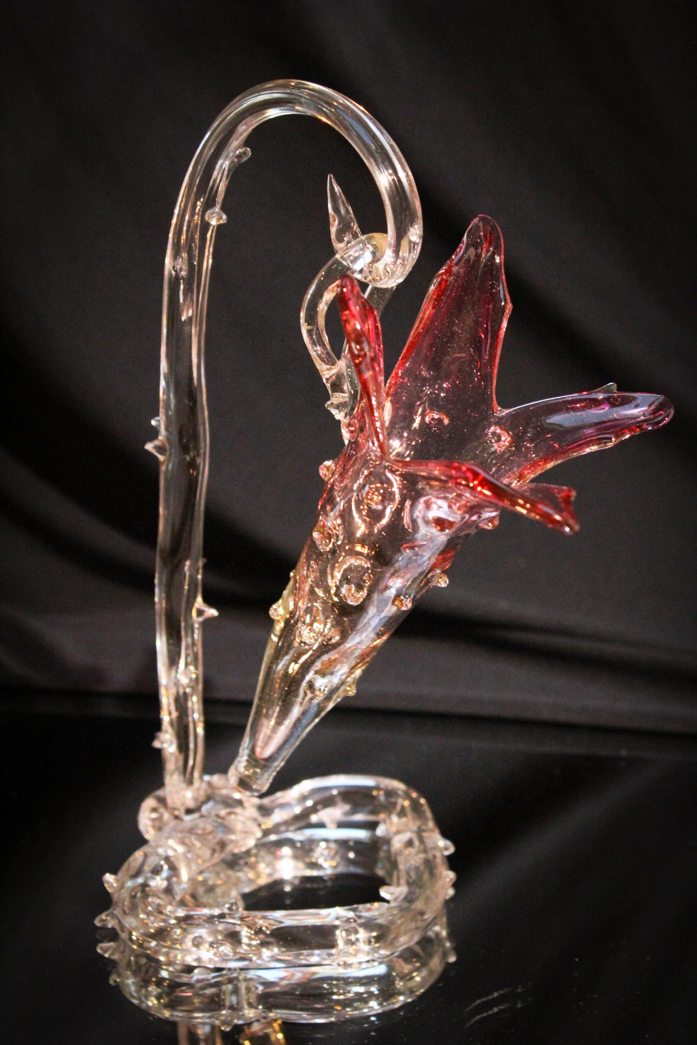 Cranberry Victorian English Thorn Hanging Whimsy Vase (1 of 7)