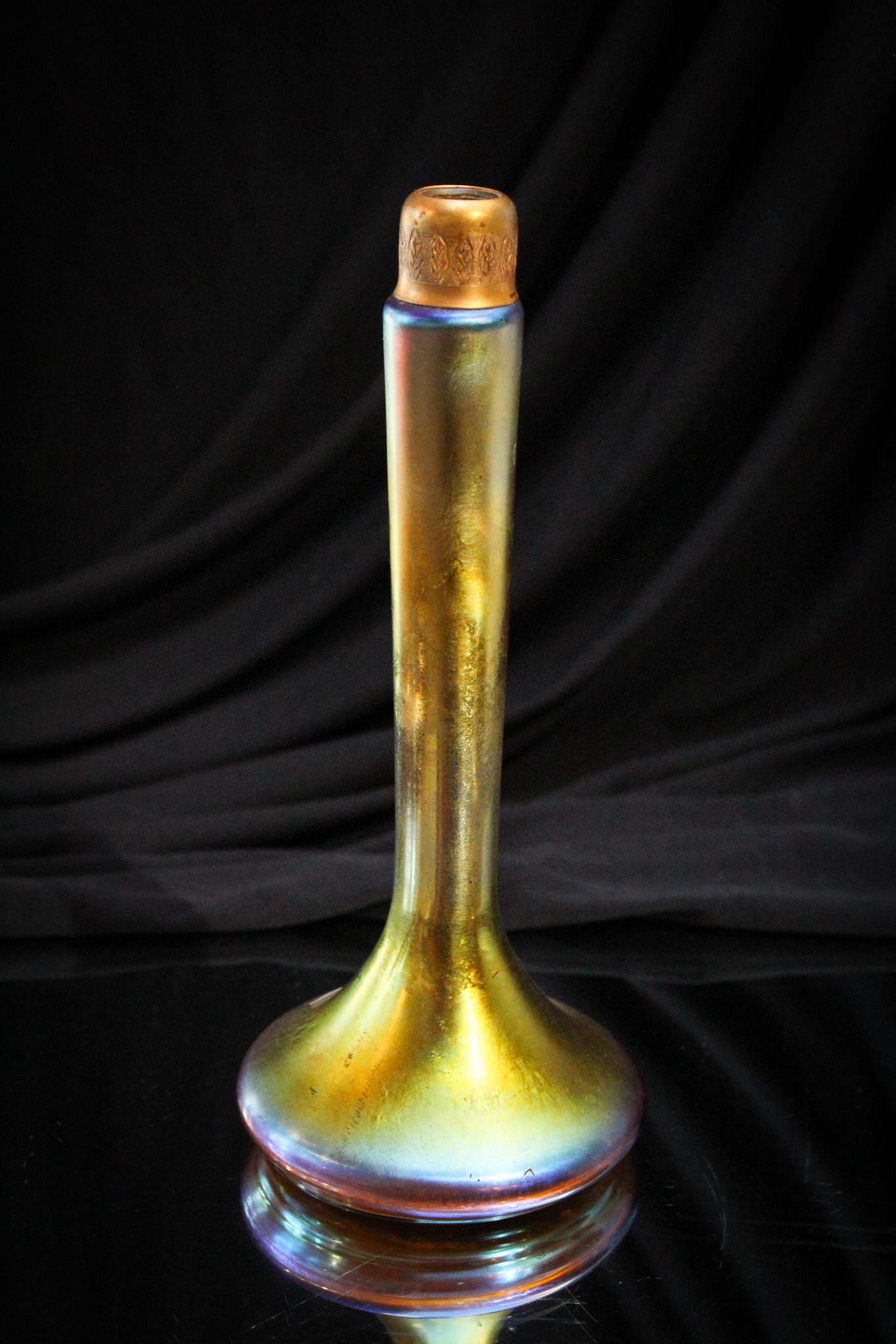 Steuben Glass Gold Aurene Perfume Atomizer Base (1 of 5)
