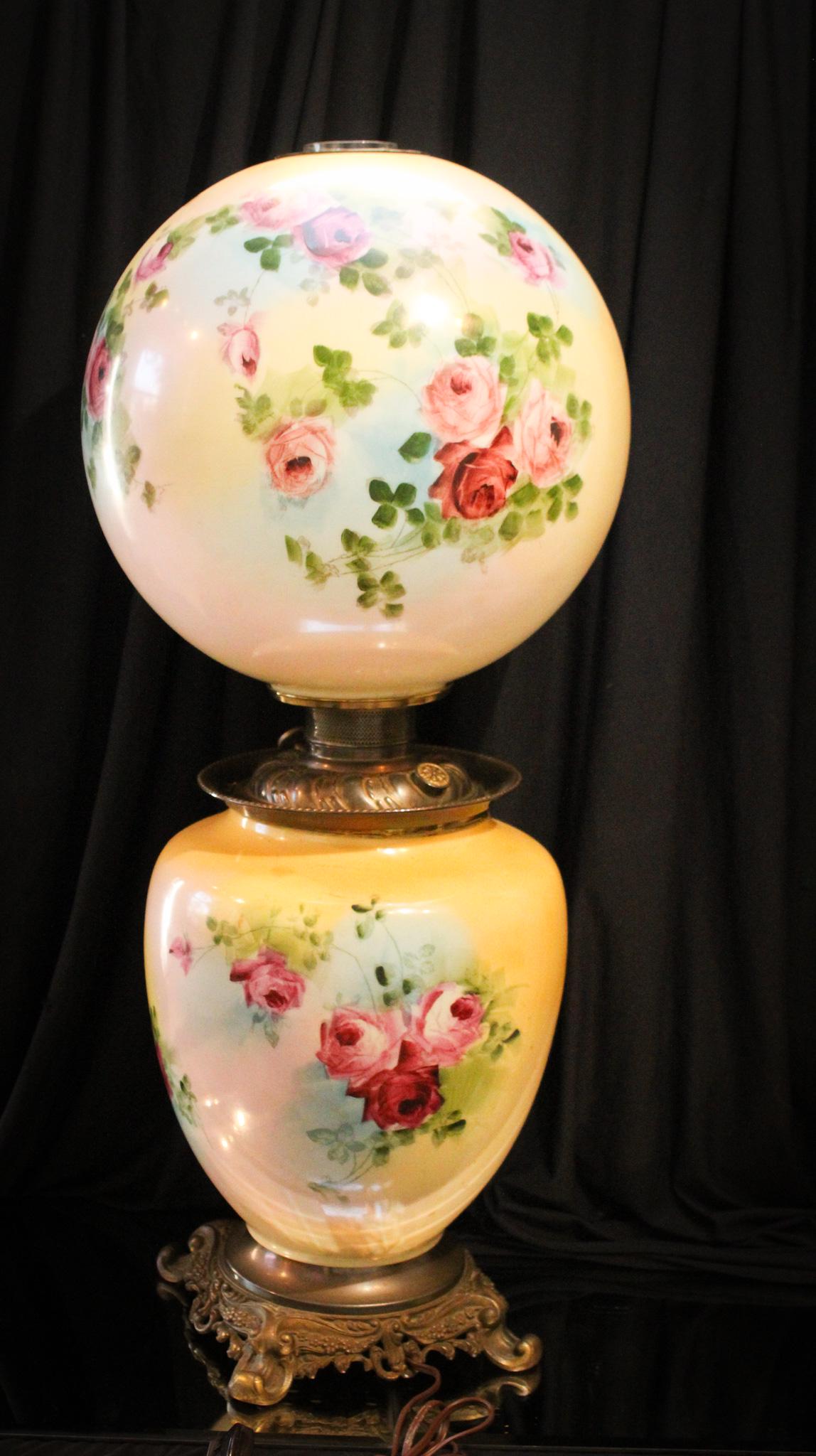 Victorian Larkin Rose DÃ©cor Gone with the Wind Parlor Lamp (1 of 12)