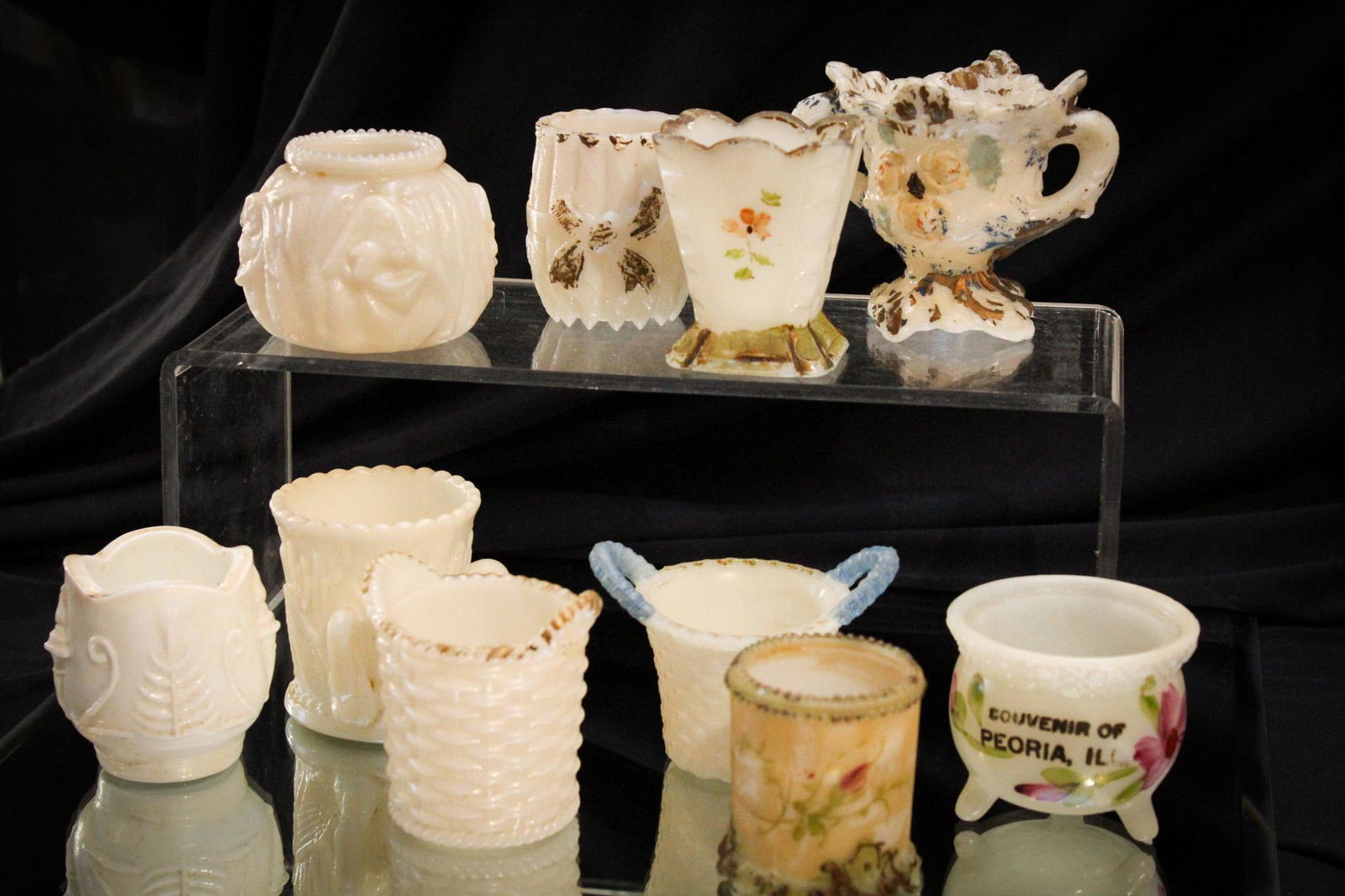 10 pc Lot Victorian Opal Glass Toothpick Holders (1 of 4)