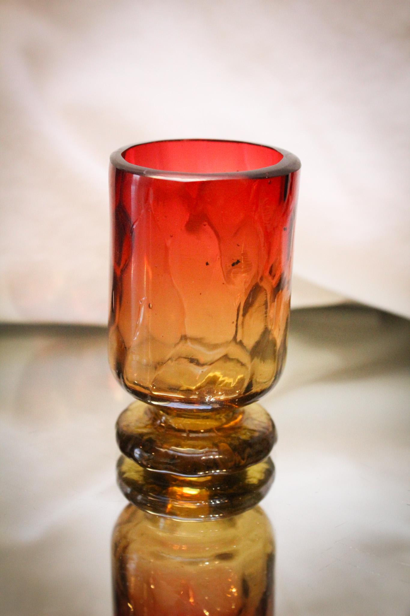 Amberina Pedestal Victorian Thumbprint Toothpick Holder (1 of 4)