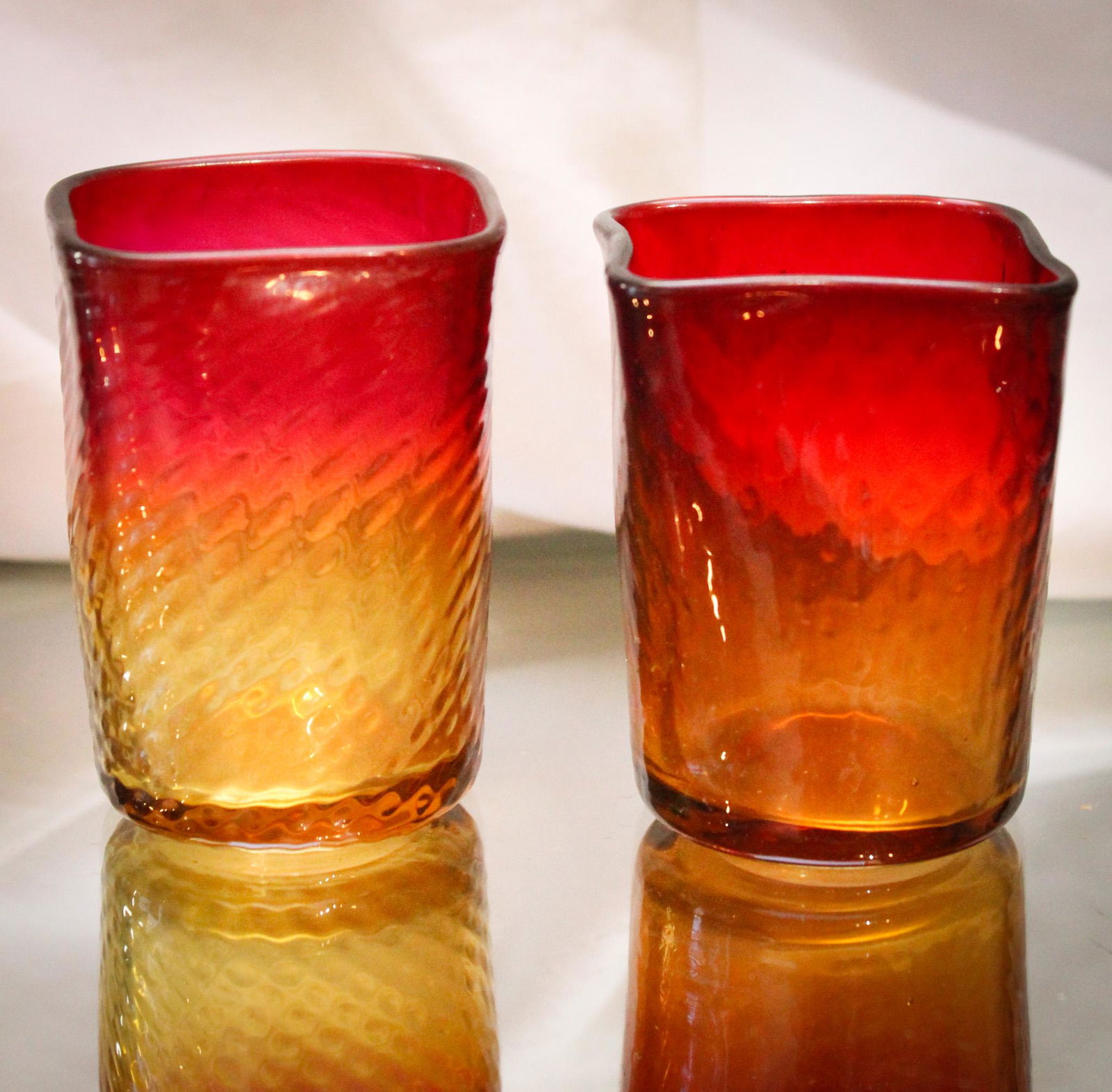 2 pc Lot Victorian Amberina Glass Toothpicks (1 of 6)