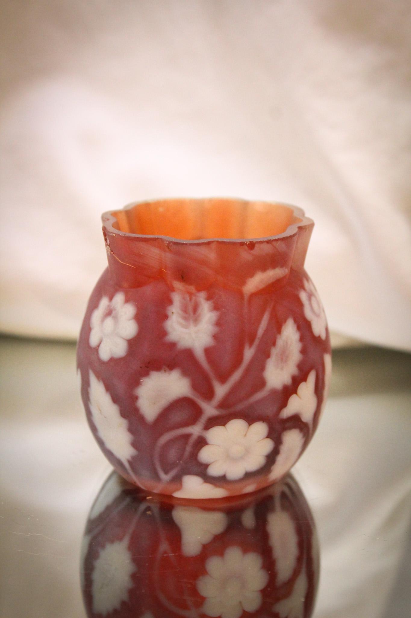 Findlay Floradine Victorian Cranberry Opalescent Toothpick Holder (1 of 6)