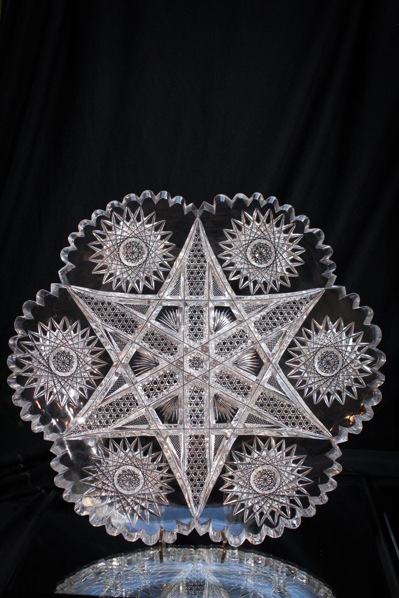 Brilliant Cut glass 14" Platter (1 of 6)