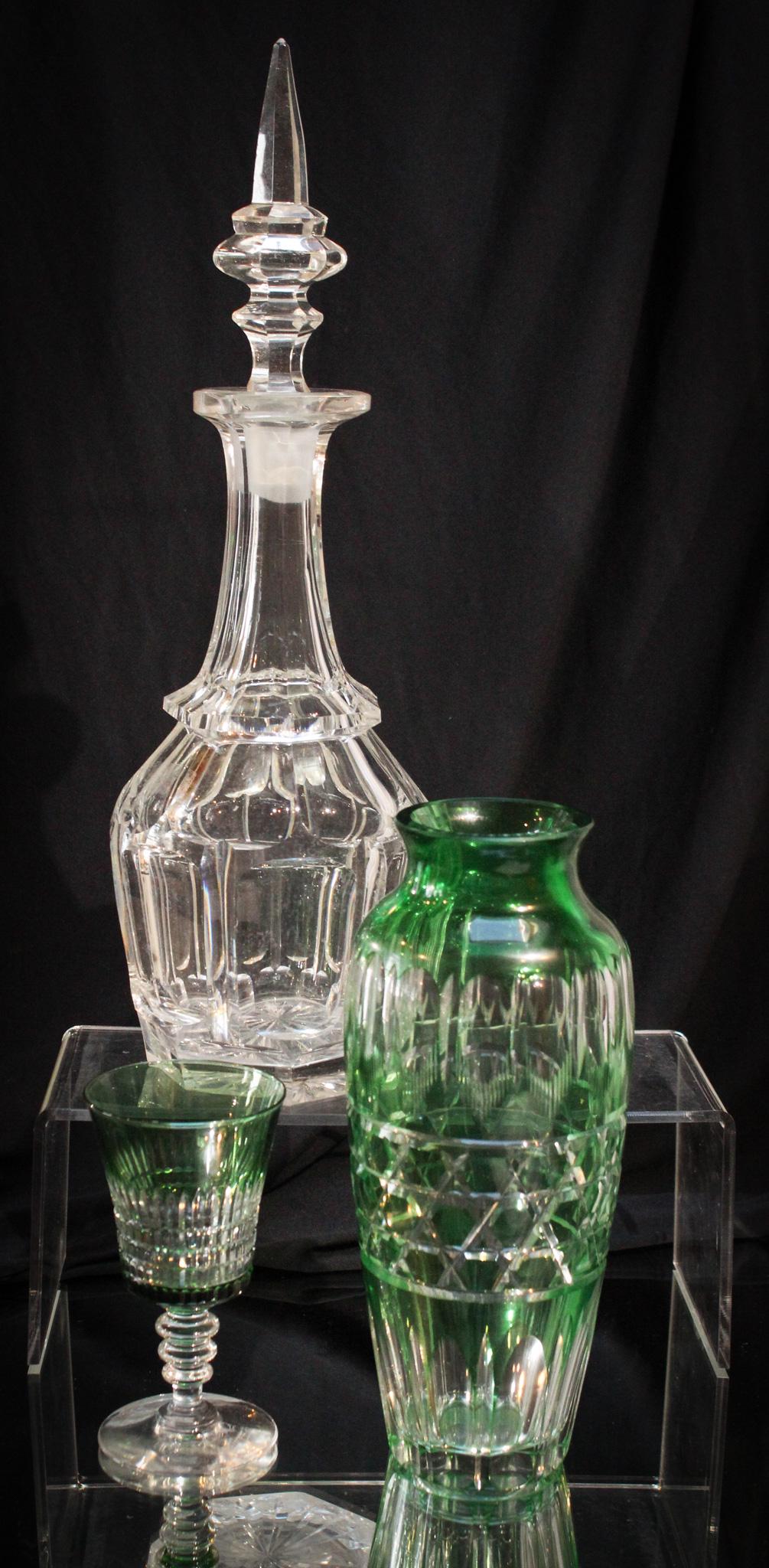 3 pc Lot Green Cut to Clear Glass & More (1 of 9)