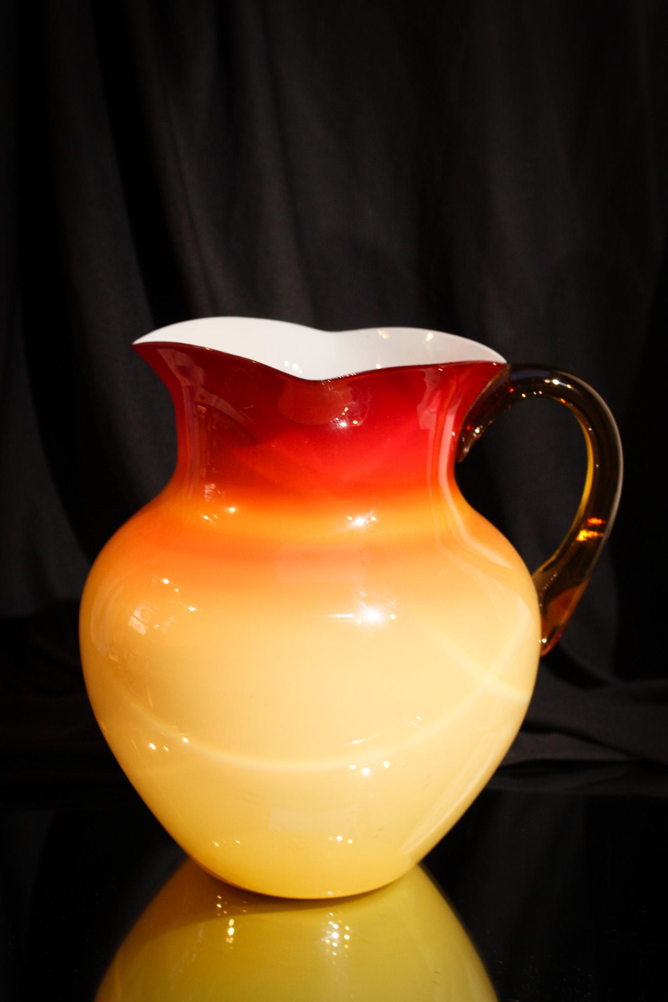 Wheeling Peachblow Victorian 8" Water Pitcher (1 of 4)