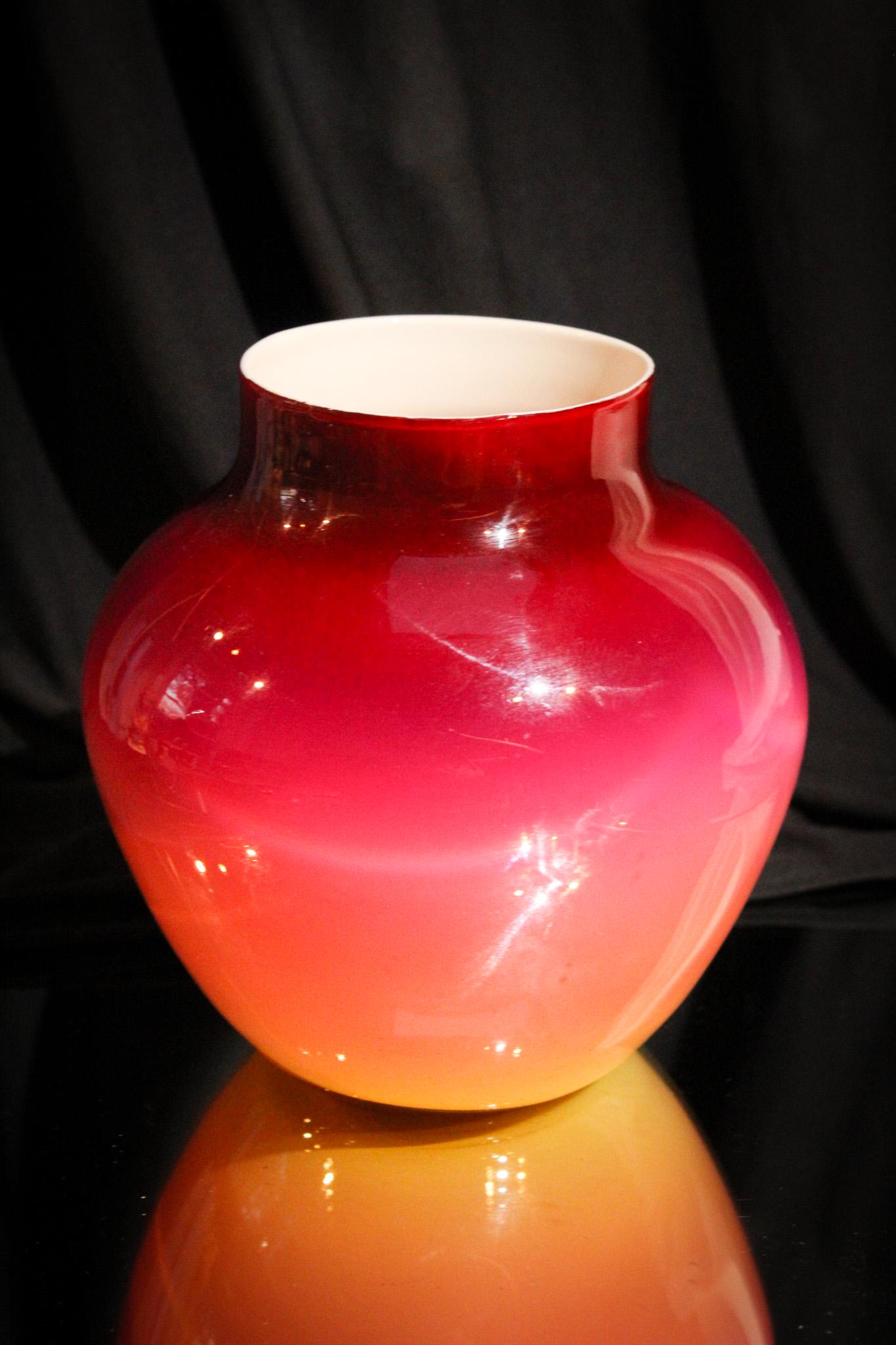 Wheeling Peachblow Victorian Glass 6" Vase (1 of 3)