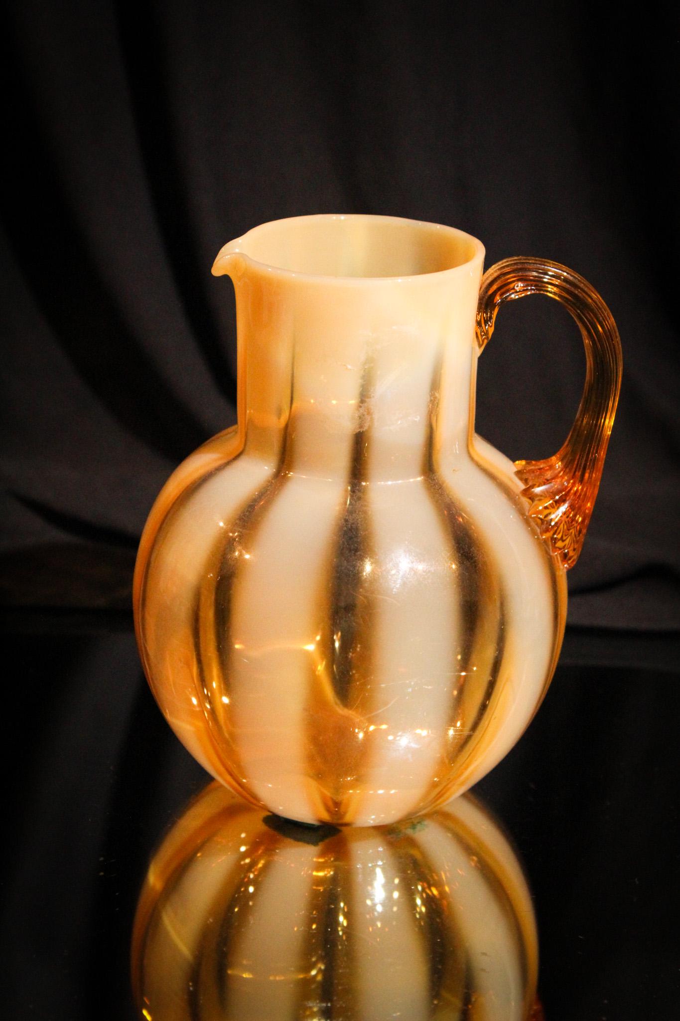 Phoenix Amber Opalescent Stripe 5" Cream Pitcher (1 of 4)