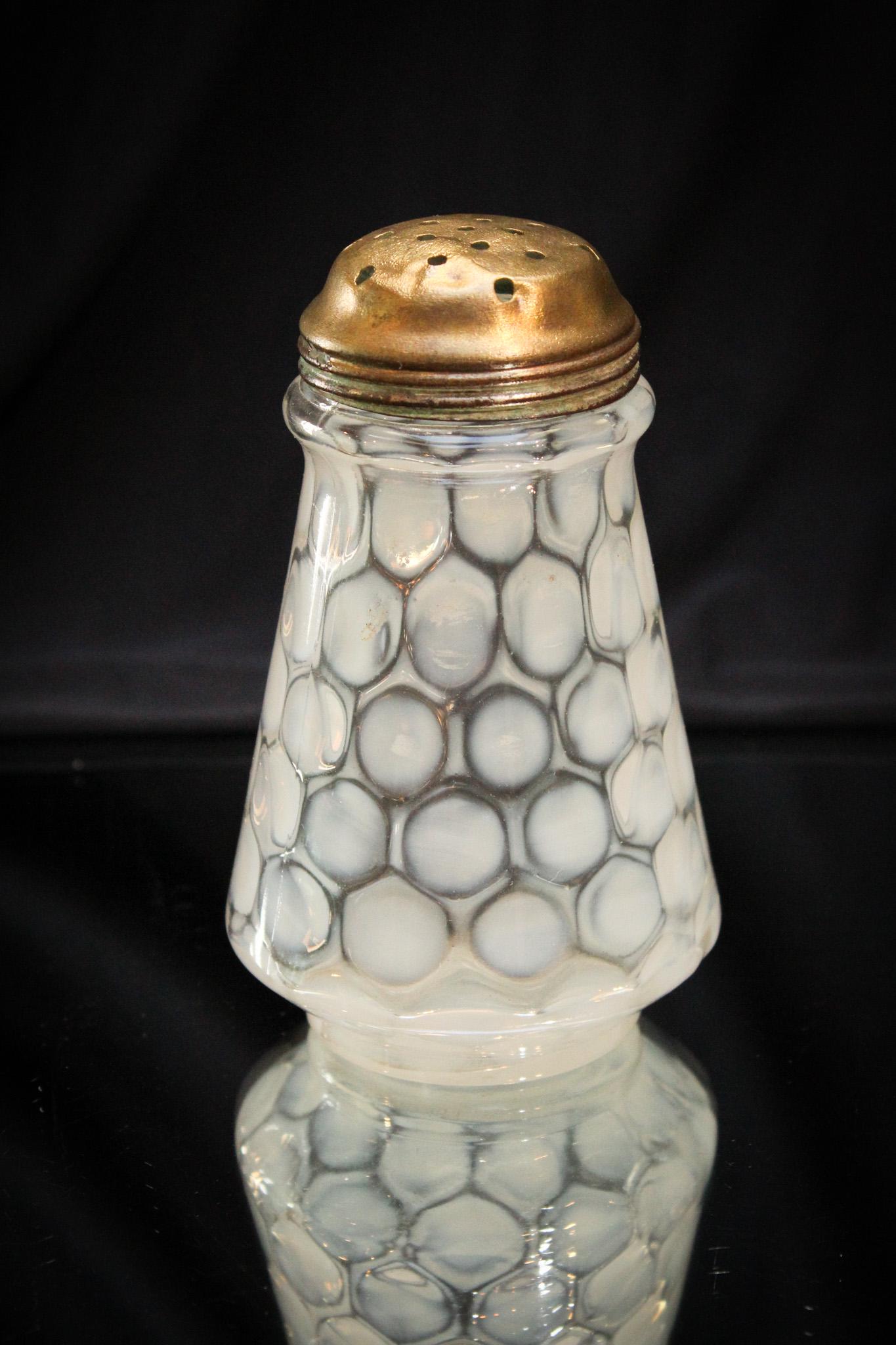 Victorian Opalescent Coinspot Glass Tapered Sugar Shaker (1 of 3)