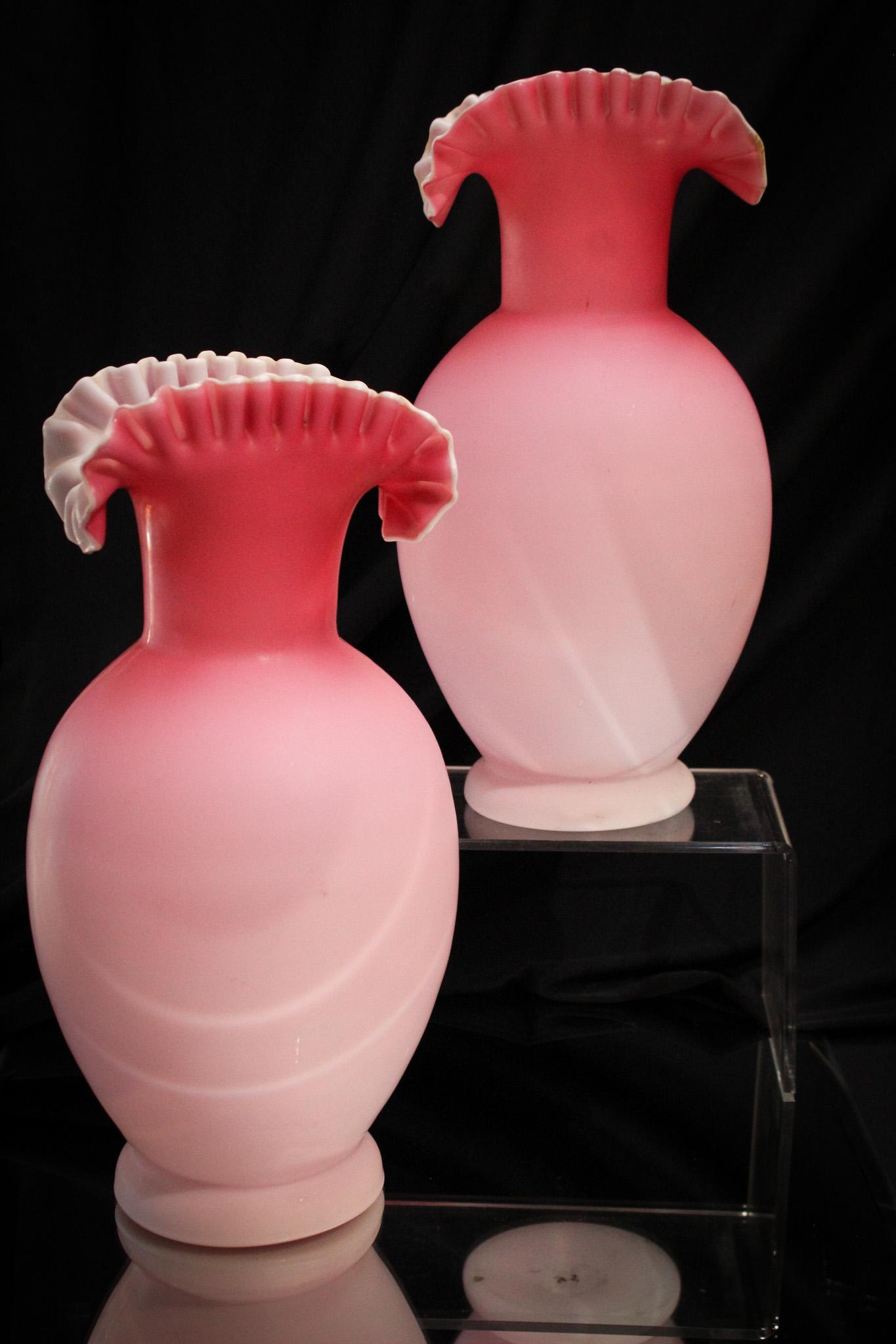 Isn't this Incredible 3 pc Lot Victorian Satin Glass vases? (1 of 4)