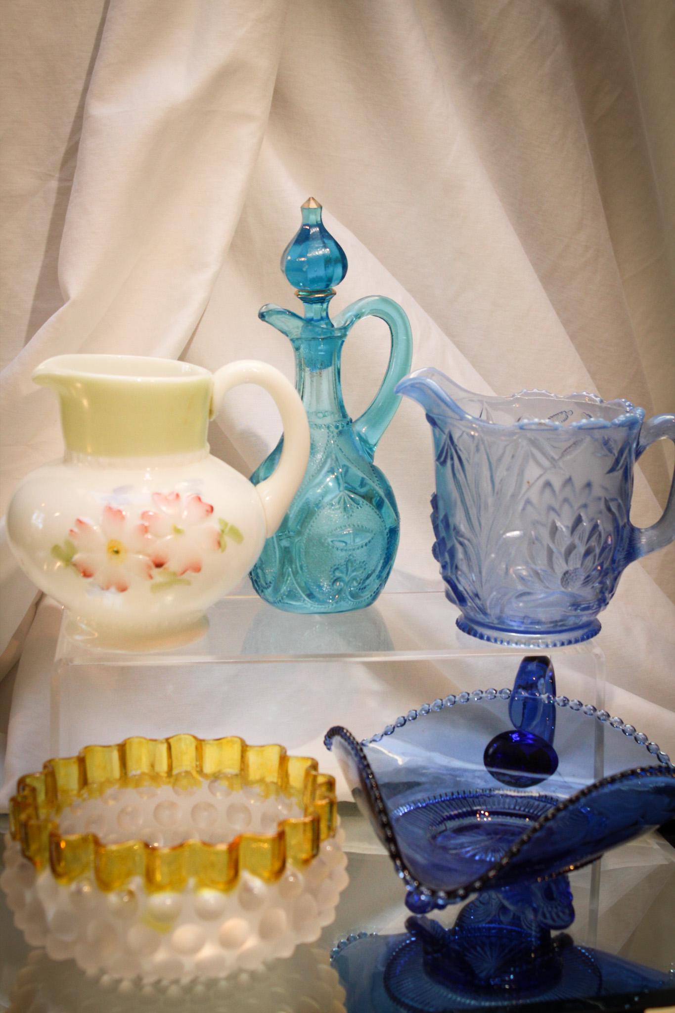 5 pc Lot Victorian Colored Opal & More Pattern Glass (1 of 14)