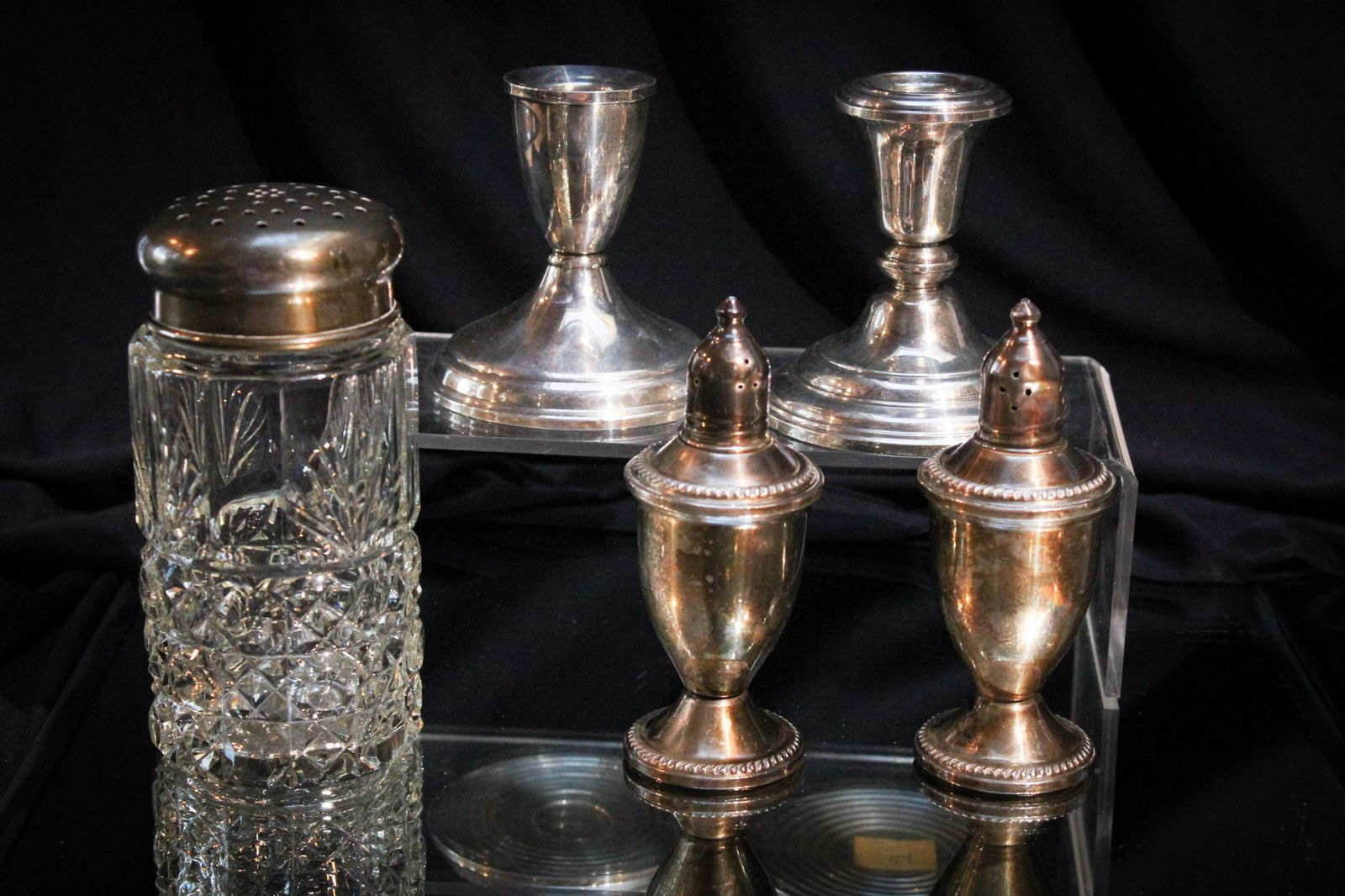 5 pc Lot Sterling and Glass articles (1 of 10)