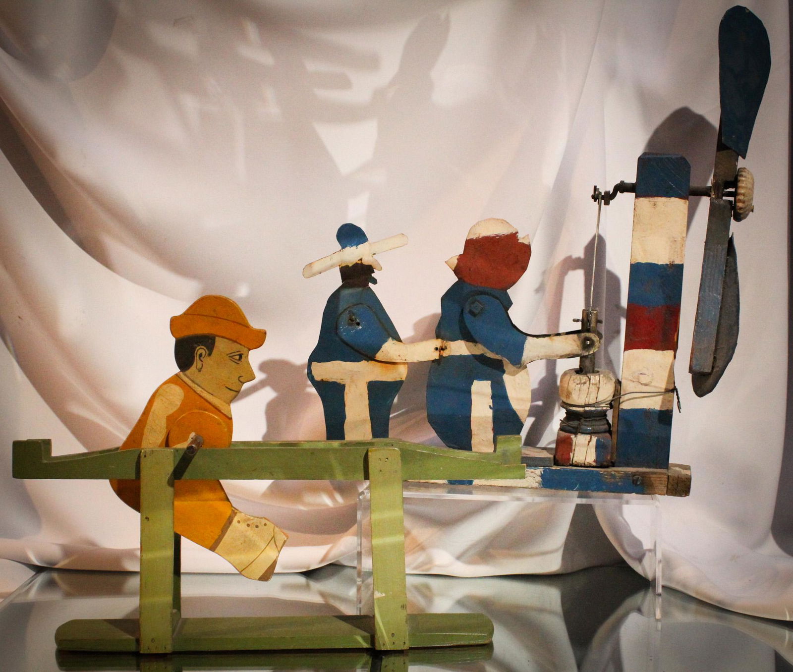 2 pc Lot Folk Art Whirlygig & Acrobat Toy (1 of 18)