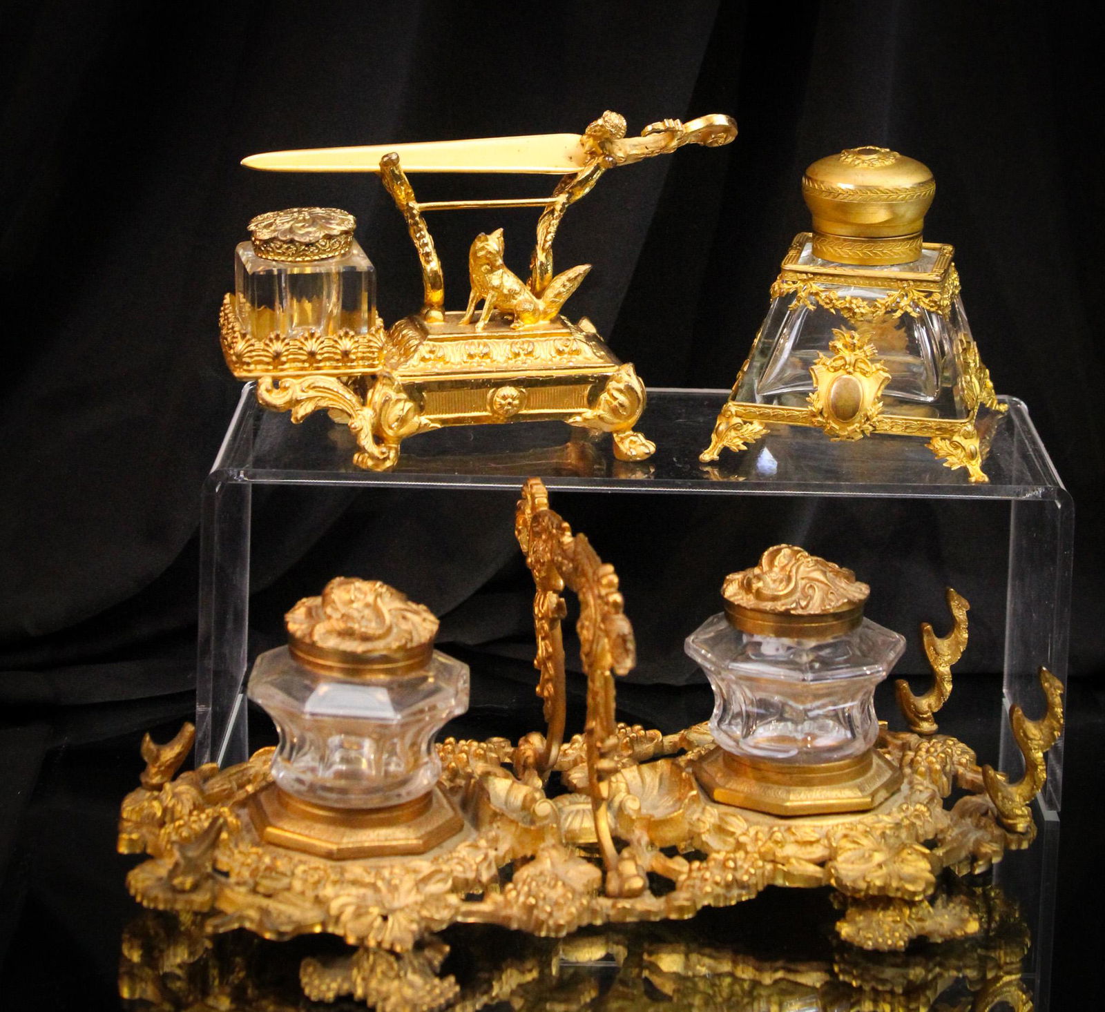 3 pc Lot Figural & More Antique Inkwells (1 of 18)