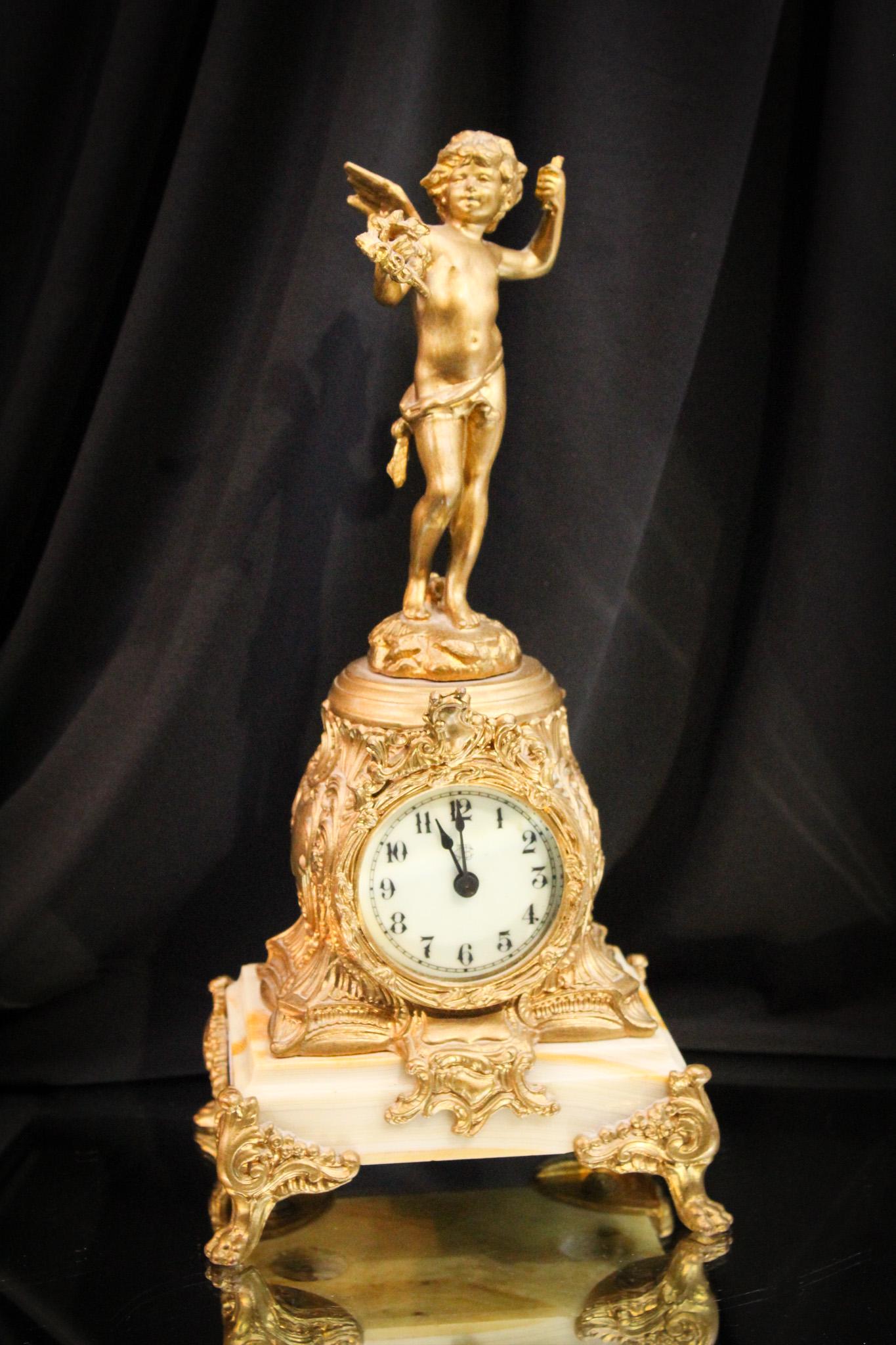 Jenning Bros. Figural Cherub  Clock (1 of 9)