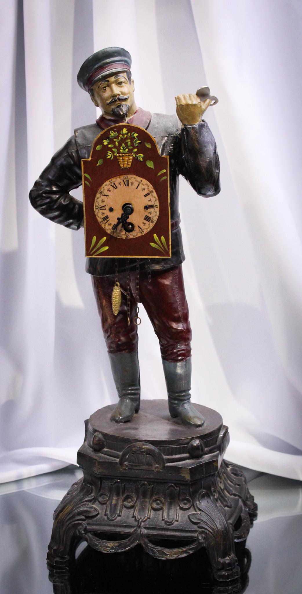 16" Antique Figural Victorian Cast Clock (1 of 9)