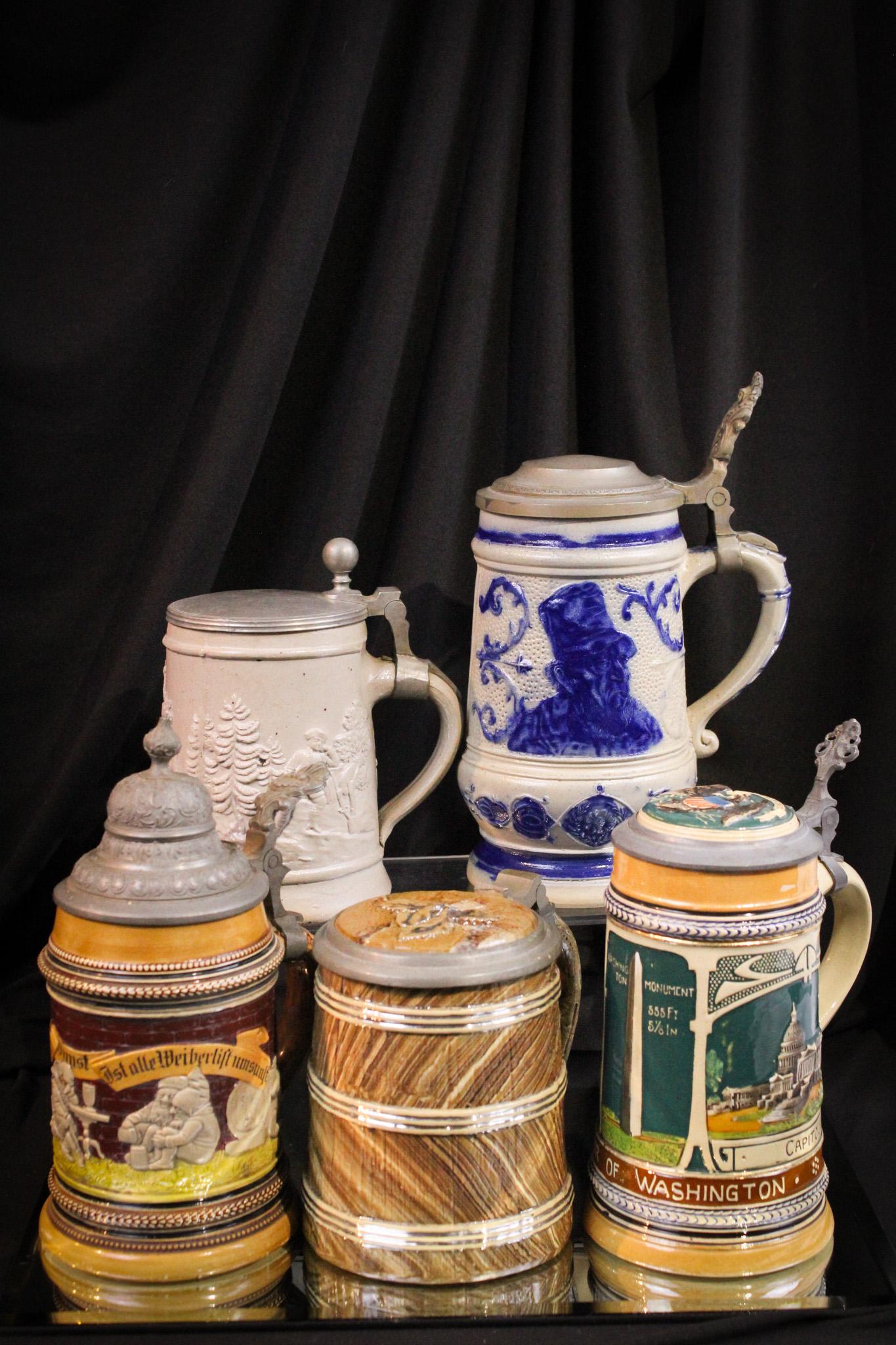 5 pc Lot German Pre-WWI Steins (1 of 20)