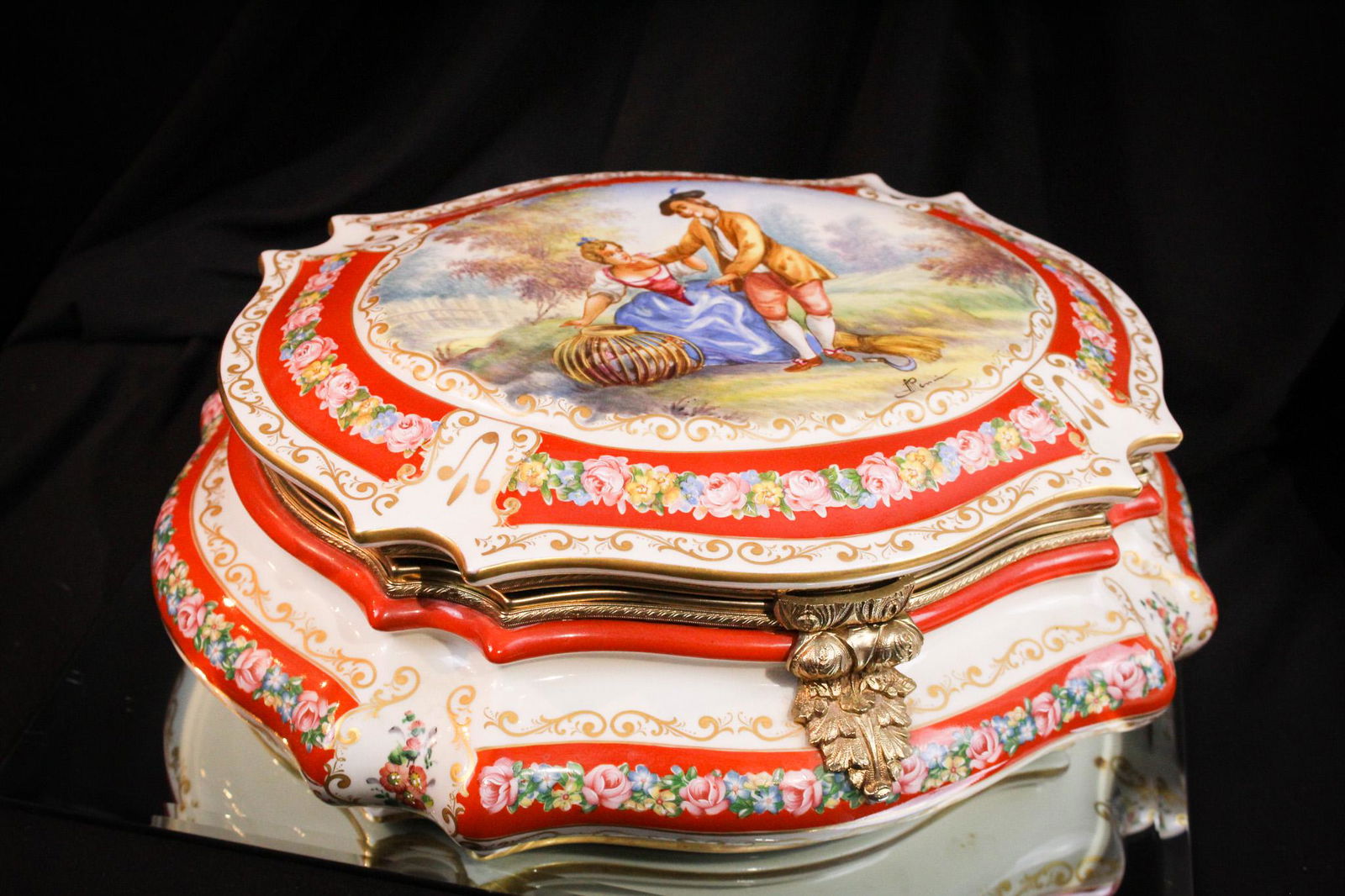 Large Sevres-Type French Porcelain Artist Signed Box (1 of 16)