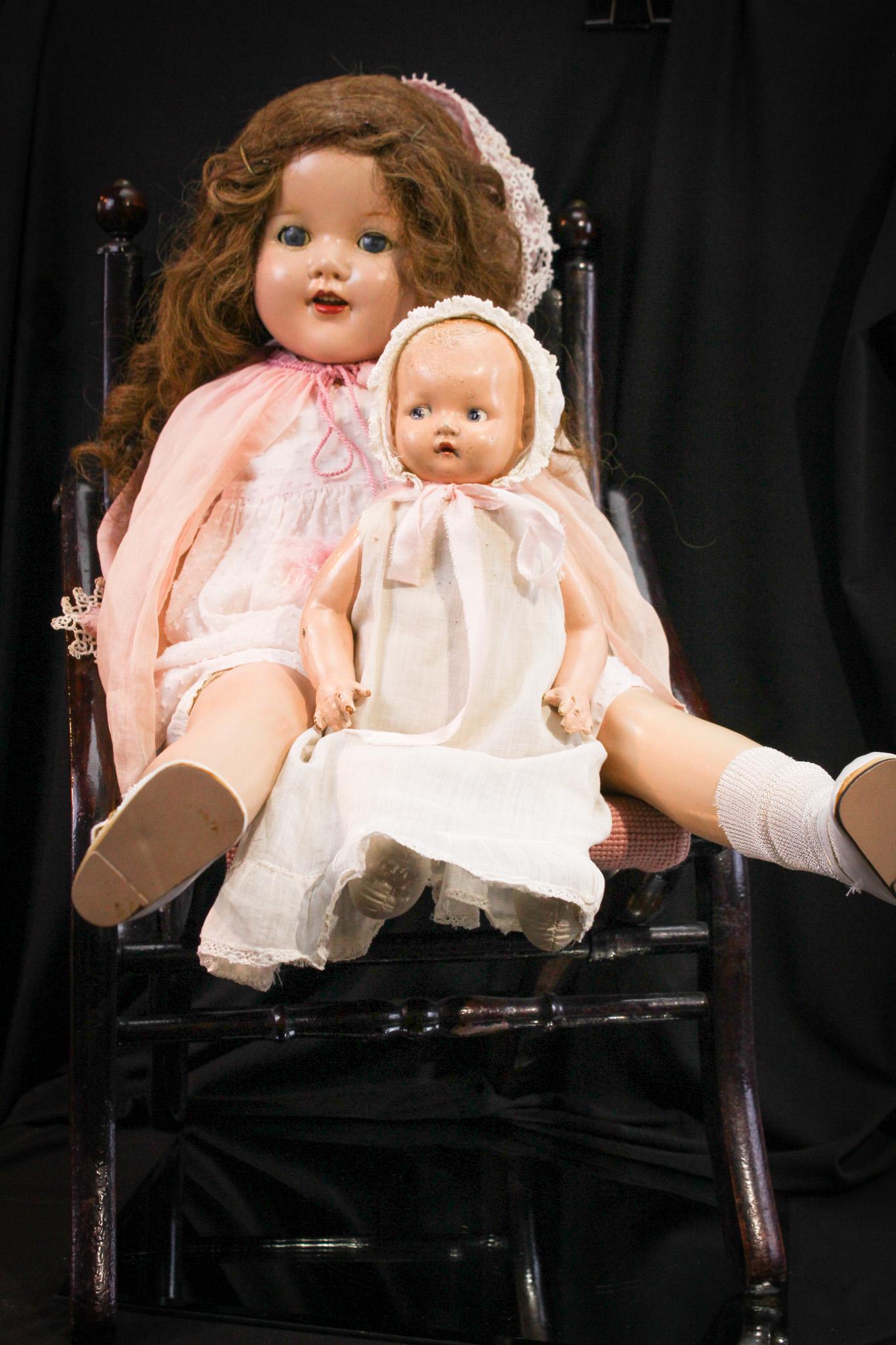 Composition Dolls with Childs Antique Chair (1 of 17)