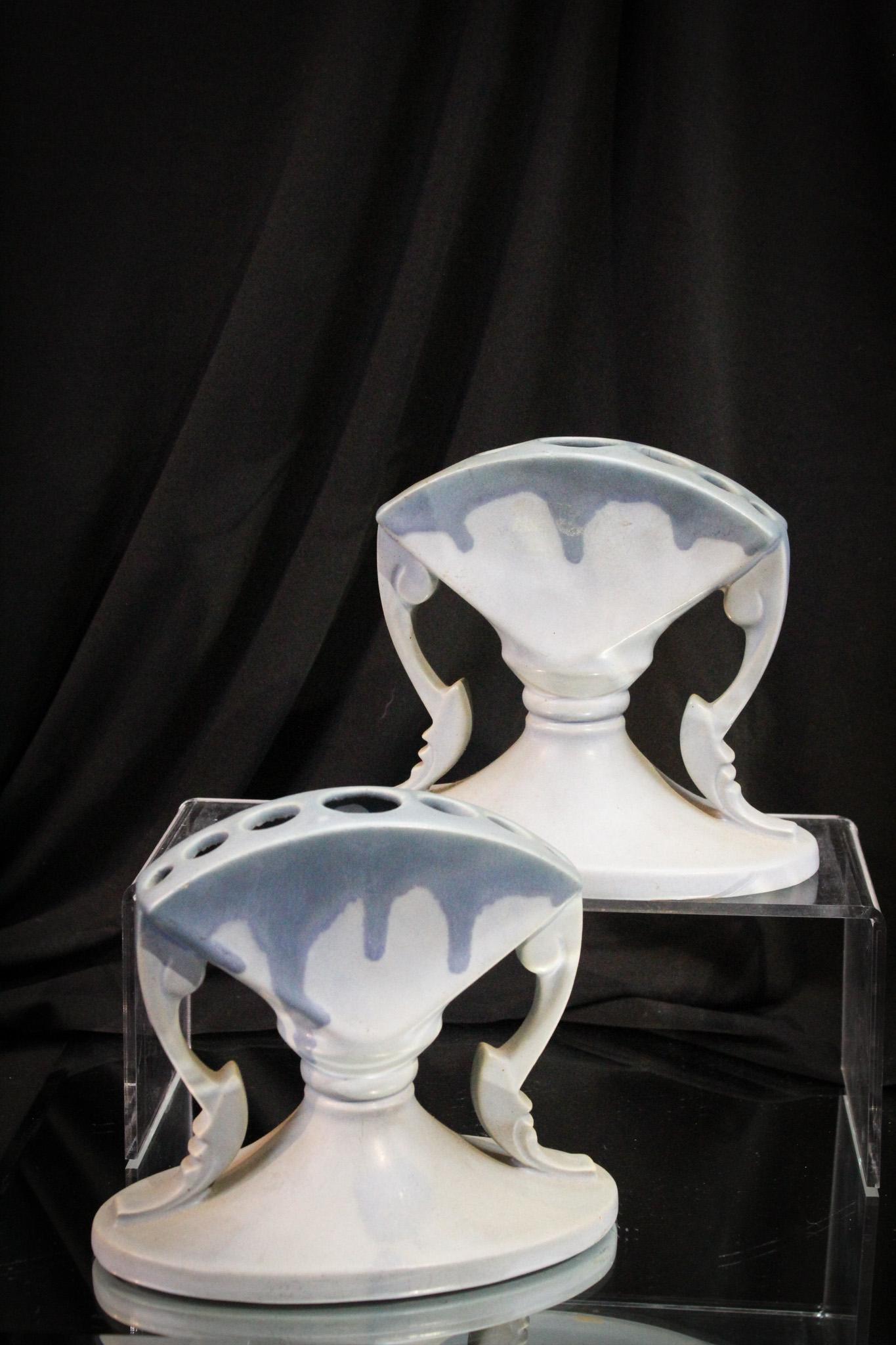 2 pc Lot  Roseville Pottery Fan Vases (1 of 6)