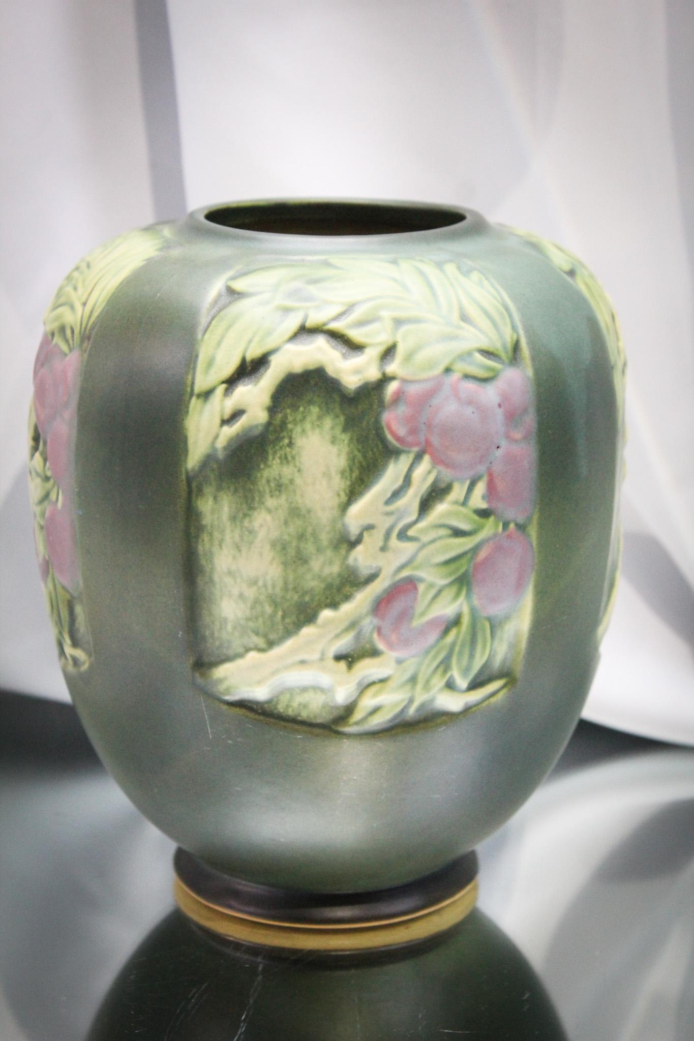 Roseville Pottery Rosecraft Panel Plums Trial Vase (1 of 7)