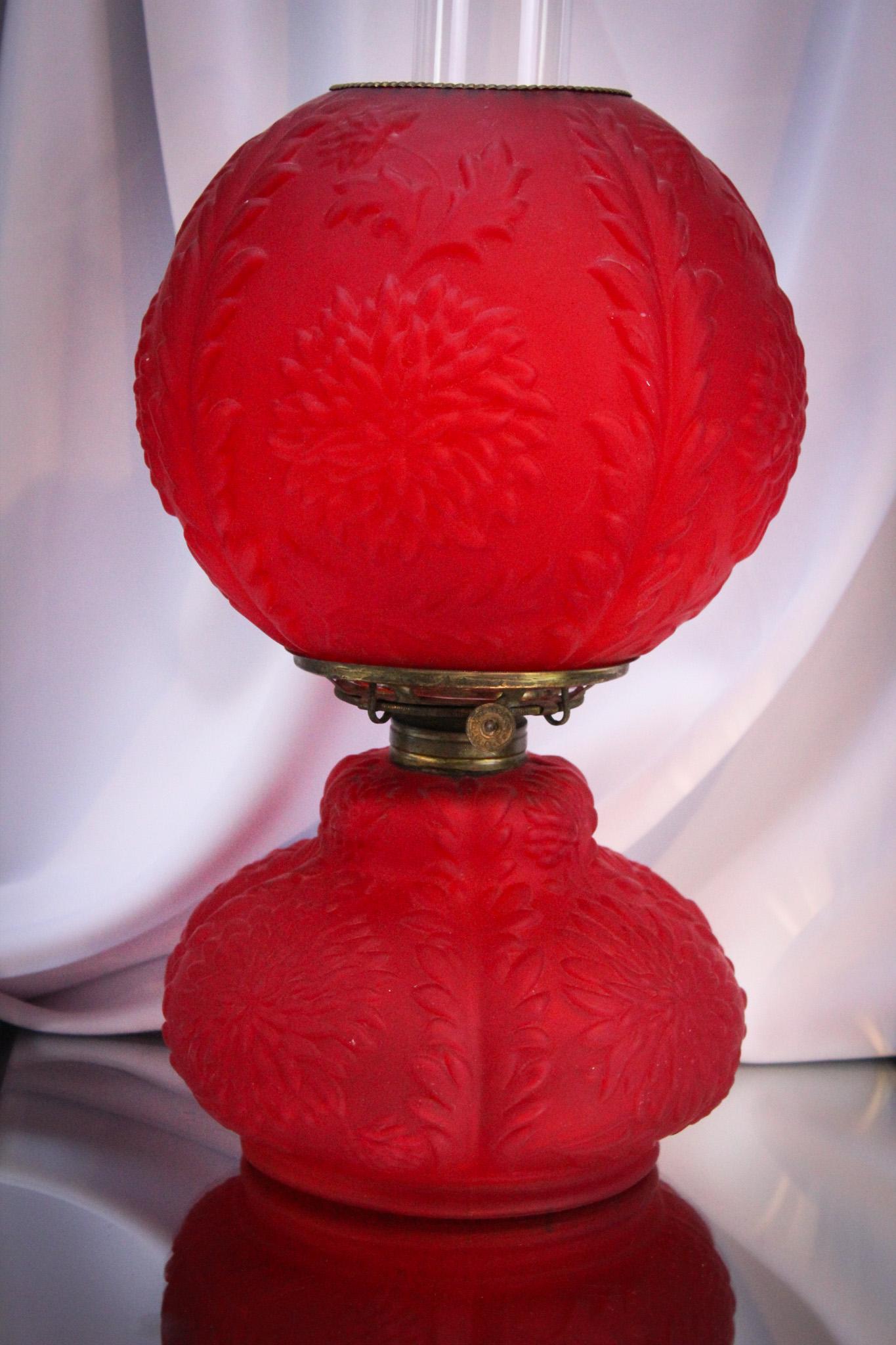 Red Satin Junior Gone with the Wind Lamp (1 of 11)