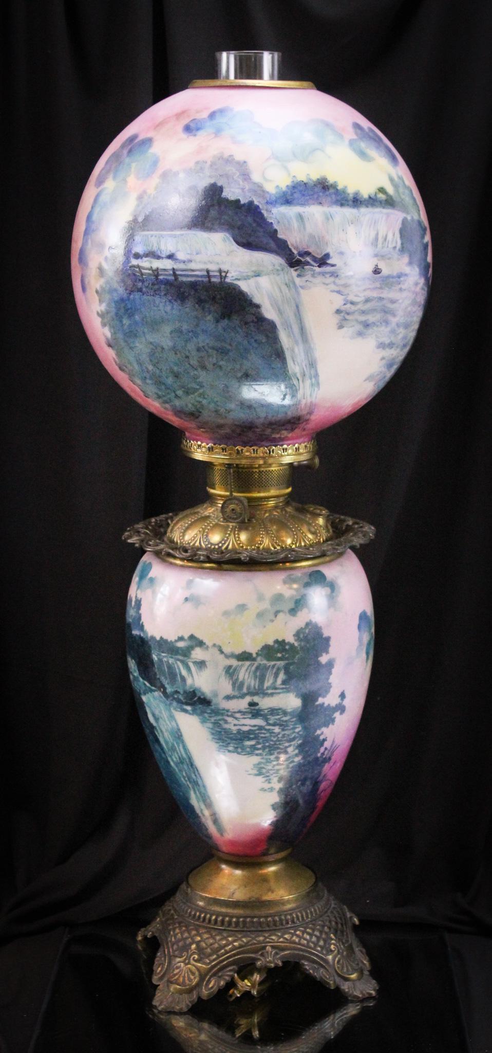 Victorian Niagra Falls Gone with the Wind Parlor Oil Lamp (1 of 12)