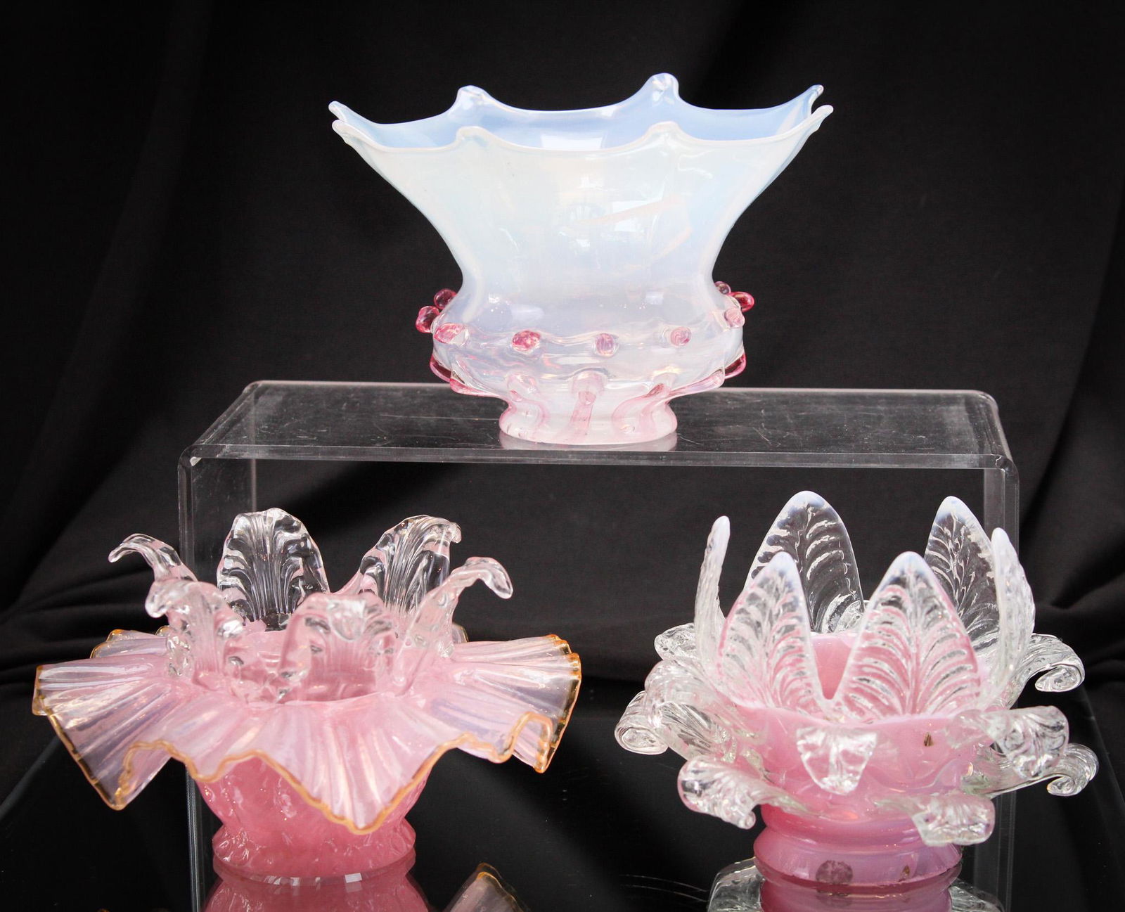 3 pc Lot Art Glass Shades (1 of 16)