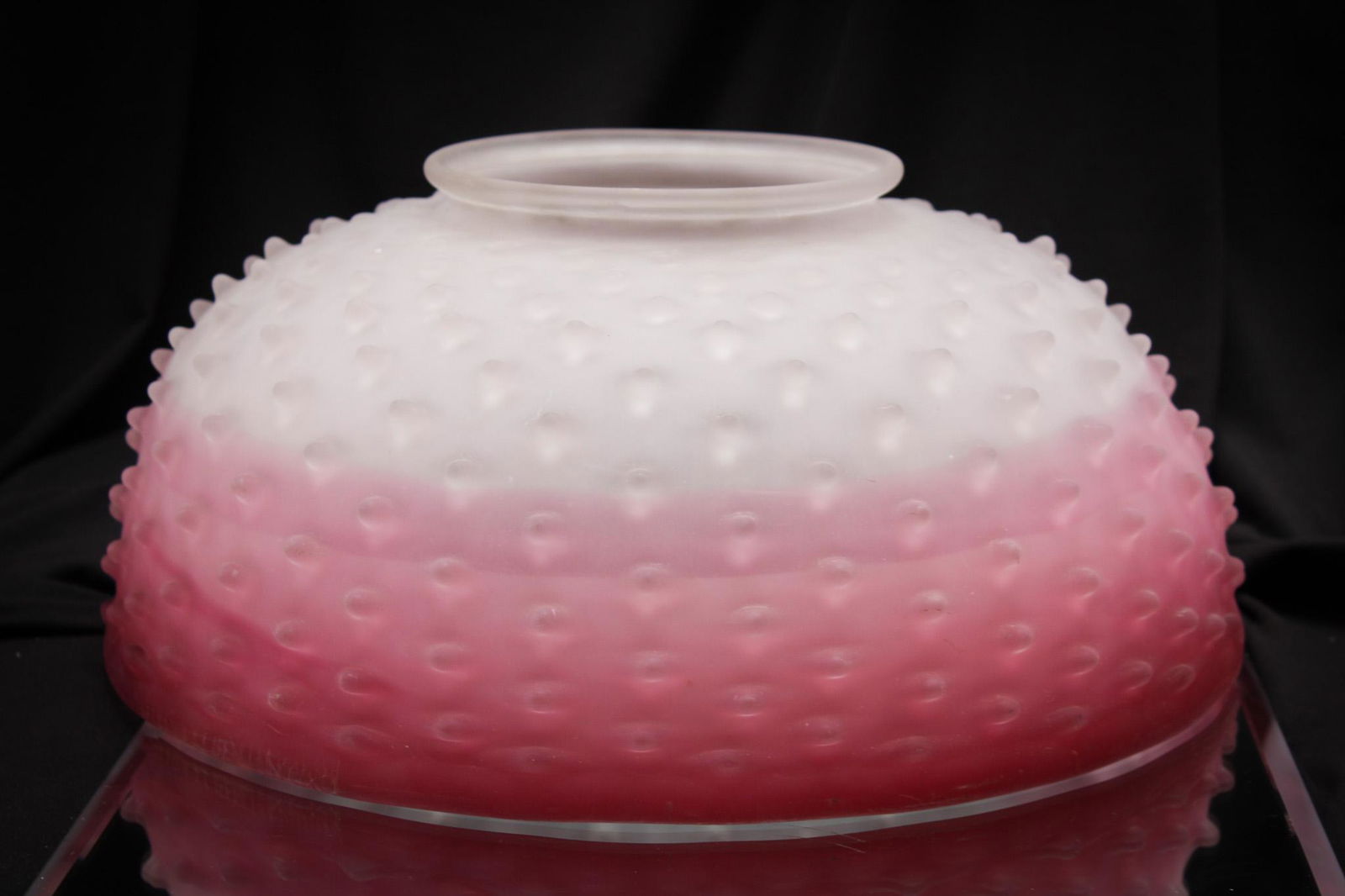 Hobb's Cranberry Rubina Frosted Hobnail Victorian Library Lamp Shade (1 of 9)