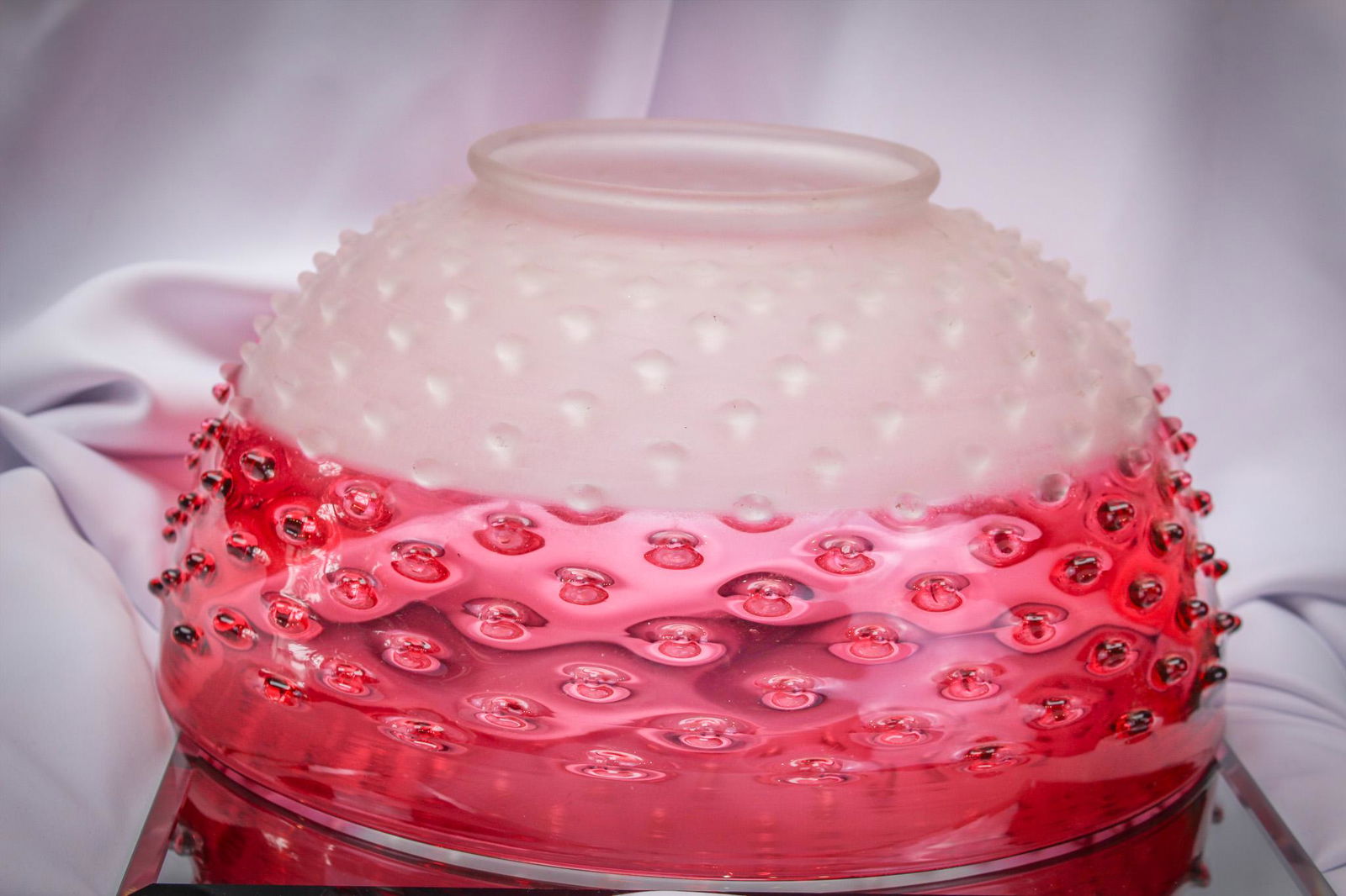 Hobb's Cranberry Rubina Hobnail Victorian Library Lamp Shade (1 of 7)