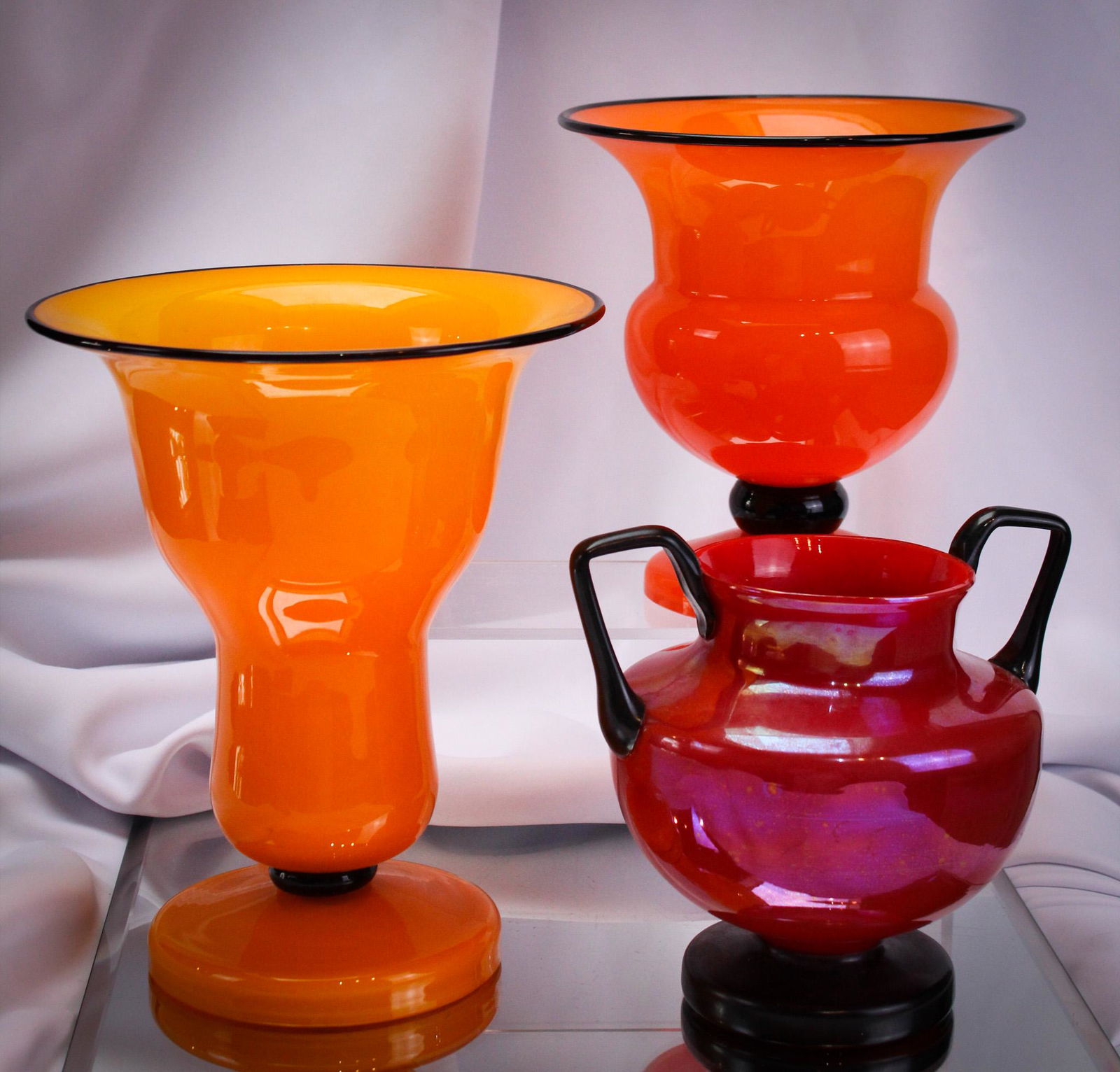 3 pc Lot Czech Tango Art Glass Vases (1 of 8)