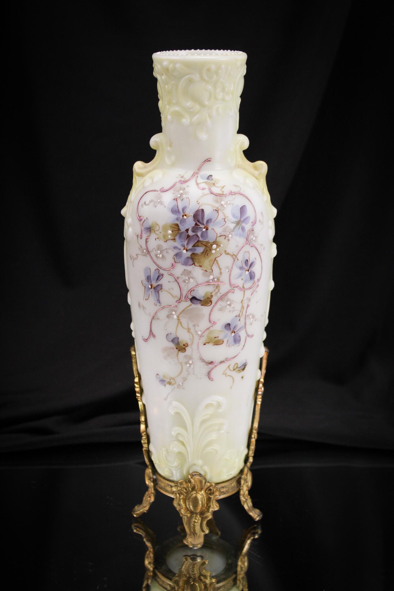 Signed Wavecrest 10" Purple Florals Vase (1 of 6)