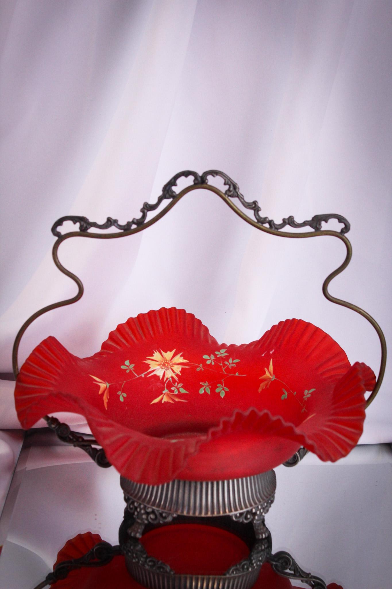 Victorian Pigeon Blood Enameled Brides Basket (1 of 9)