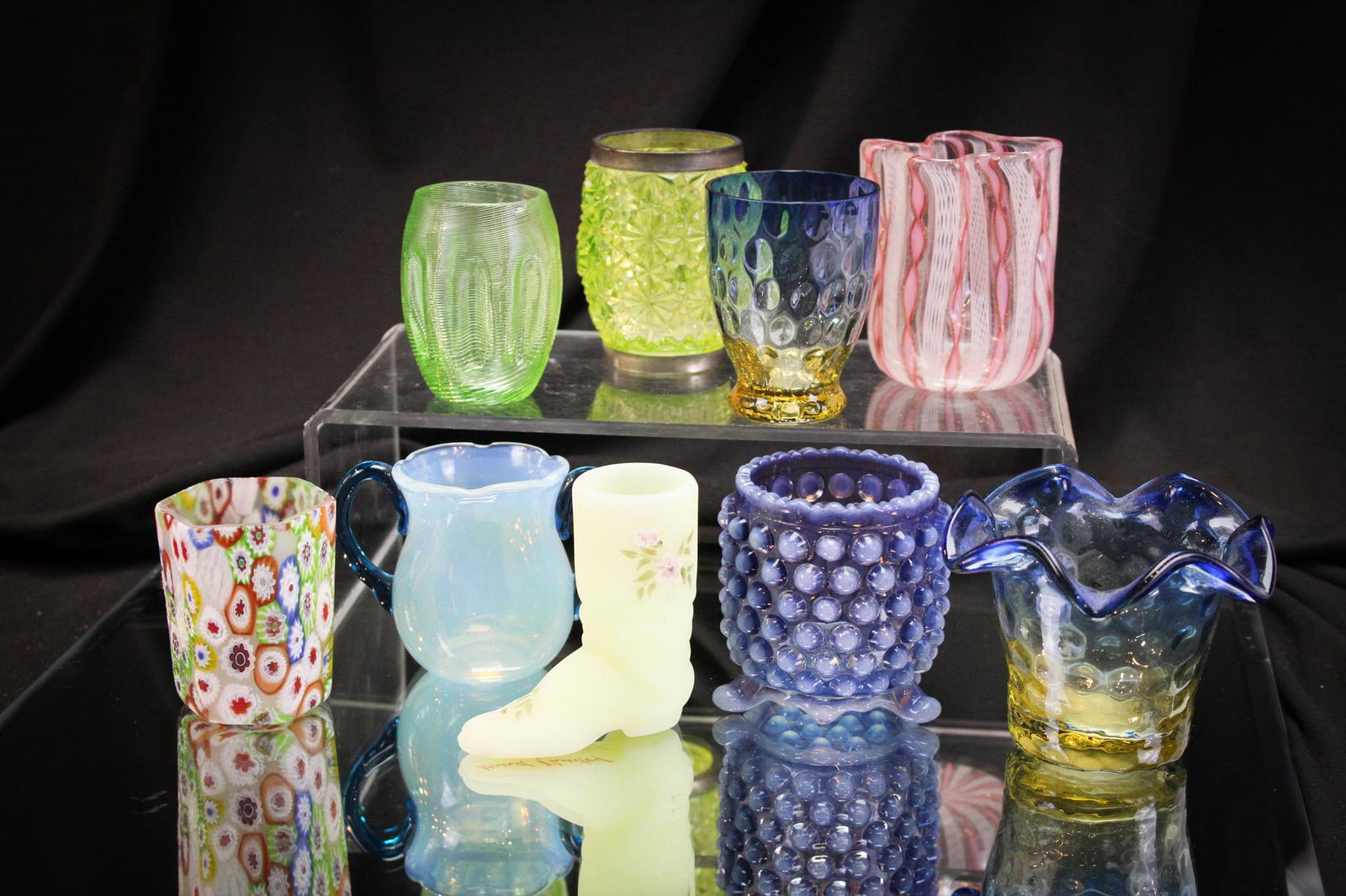 9 pc Lot Art Glass Millefiori Italian Glass & More Toothpick Holders (1 of 13)