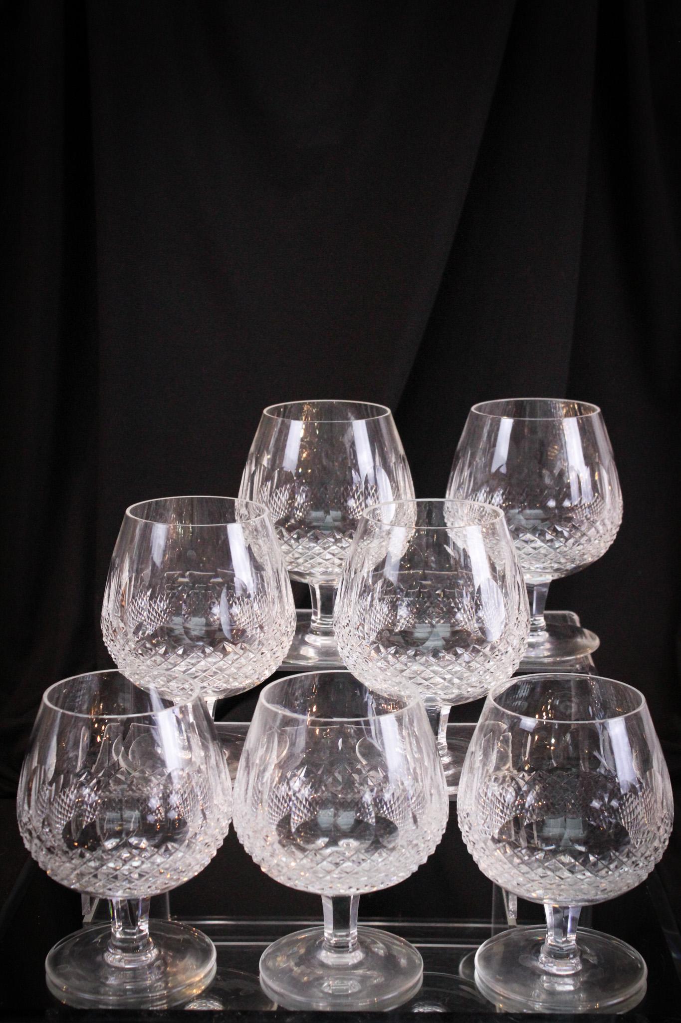 7 pc Lot Waterford "Colleen" Brandy Snifters (1 of 8)