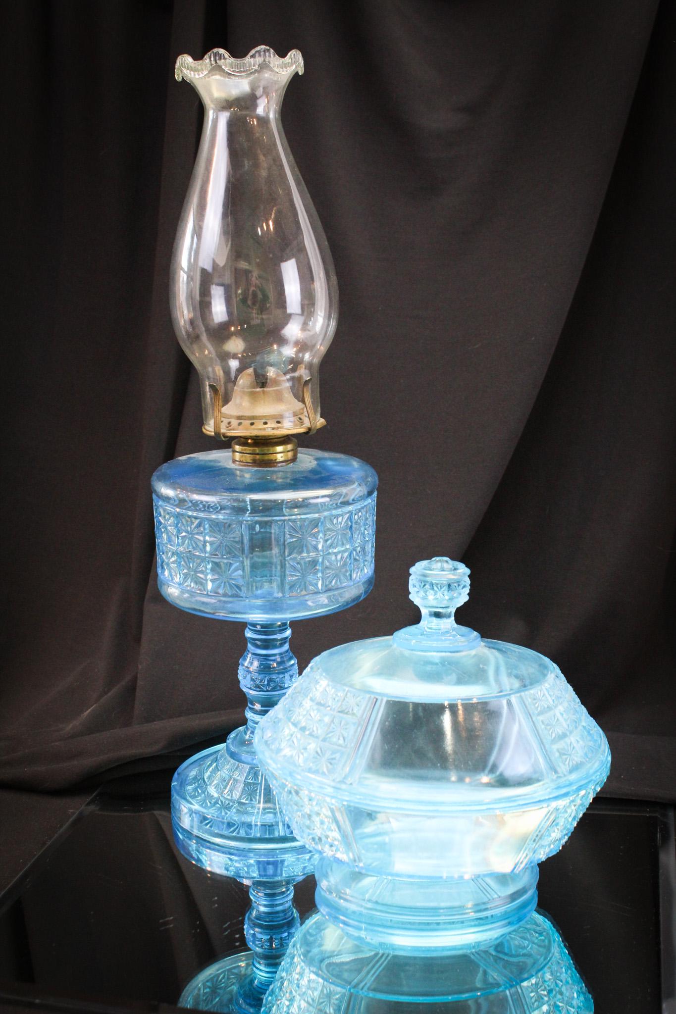 2 pc Lot Two Panel Victorian Oil Lamp & More (1 of 14)