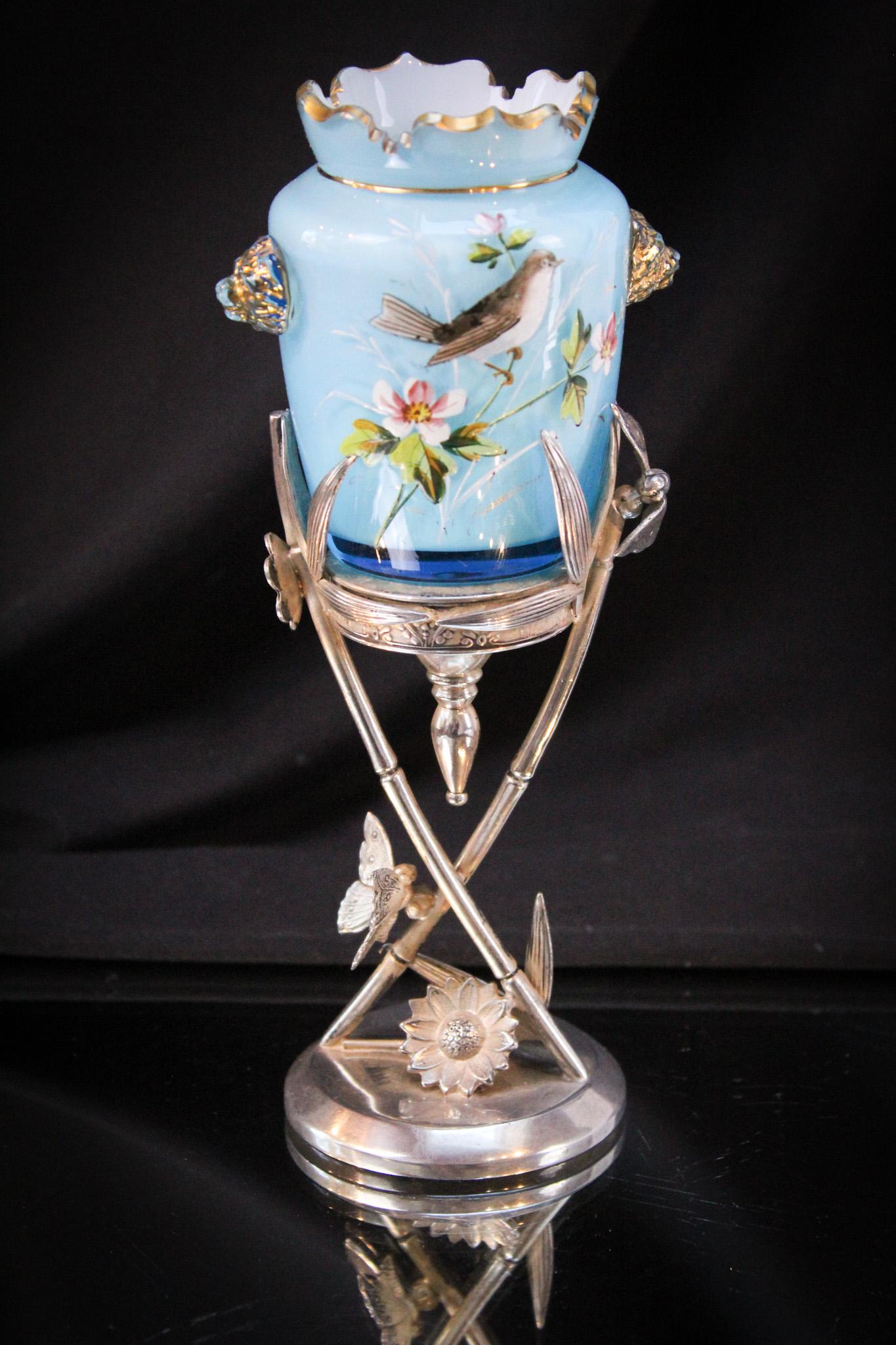 Victorian Tufts Silverplate Cabinet Vase (1 of 11)