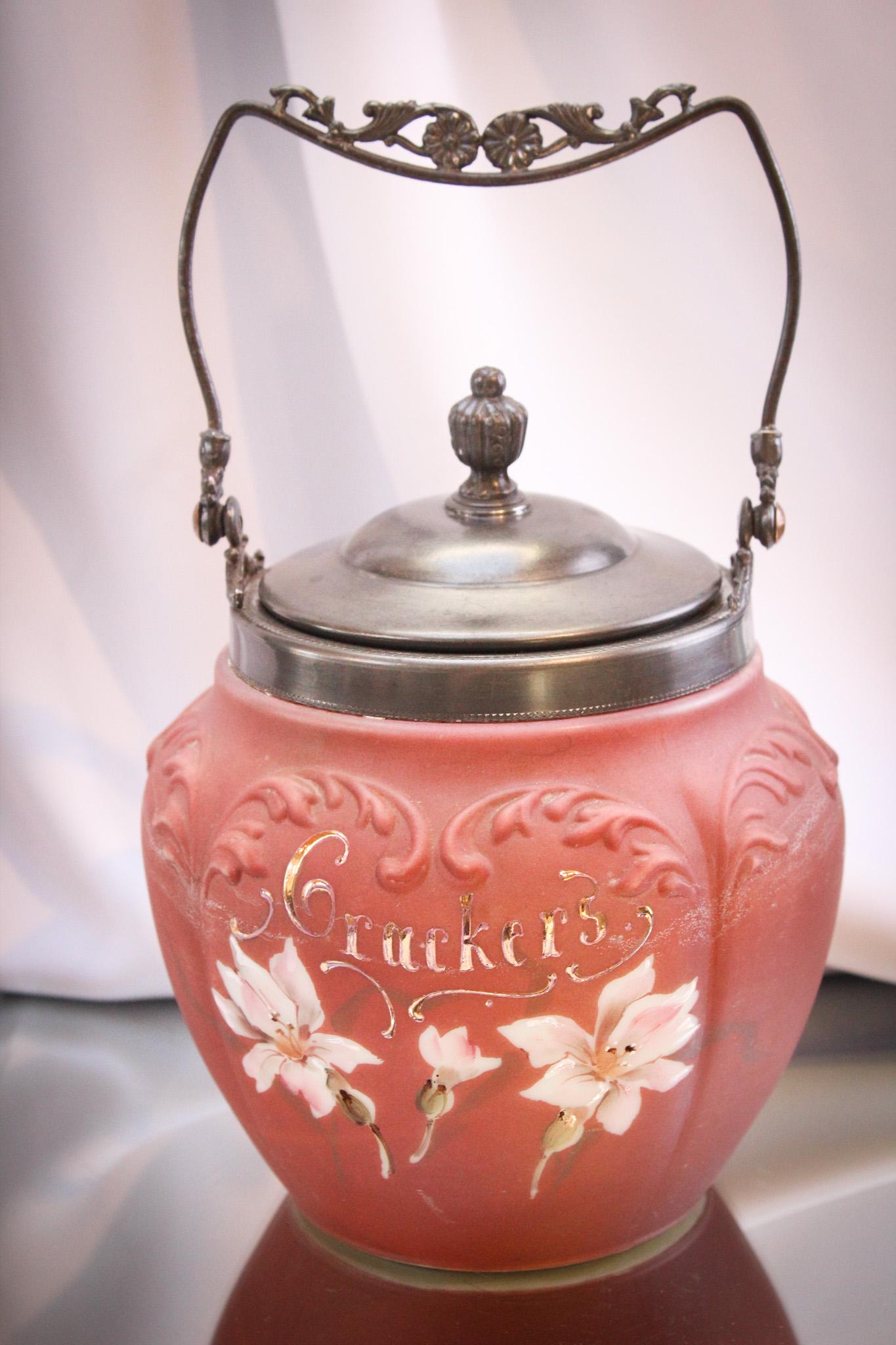 Signed Nakara Victorian Wavecrest Cracker Jar (1 of 5)