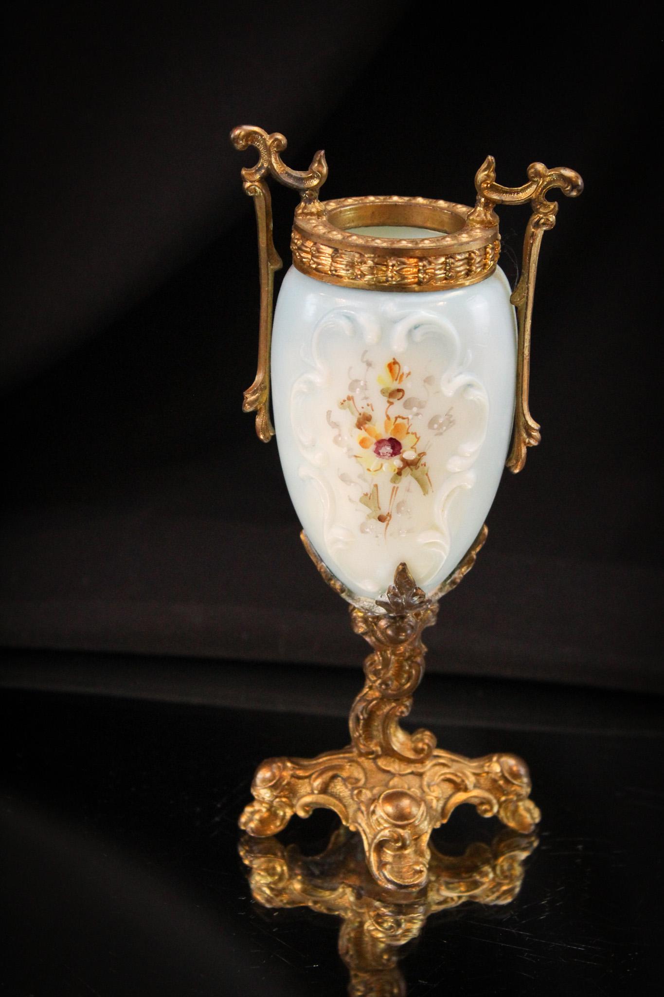 Wavecrest Blue Victorian Ormulu 10" Vase (1 of 6)