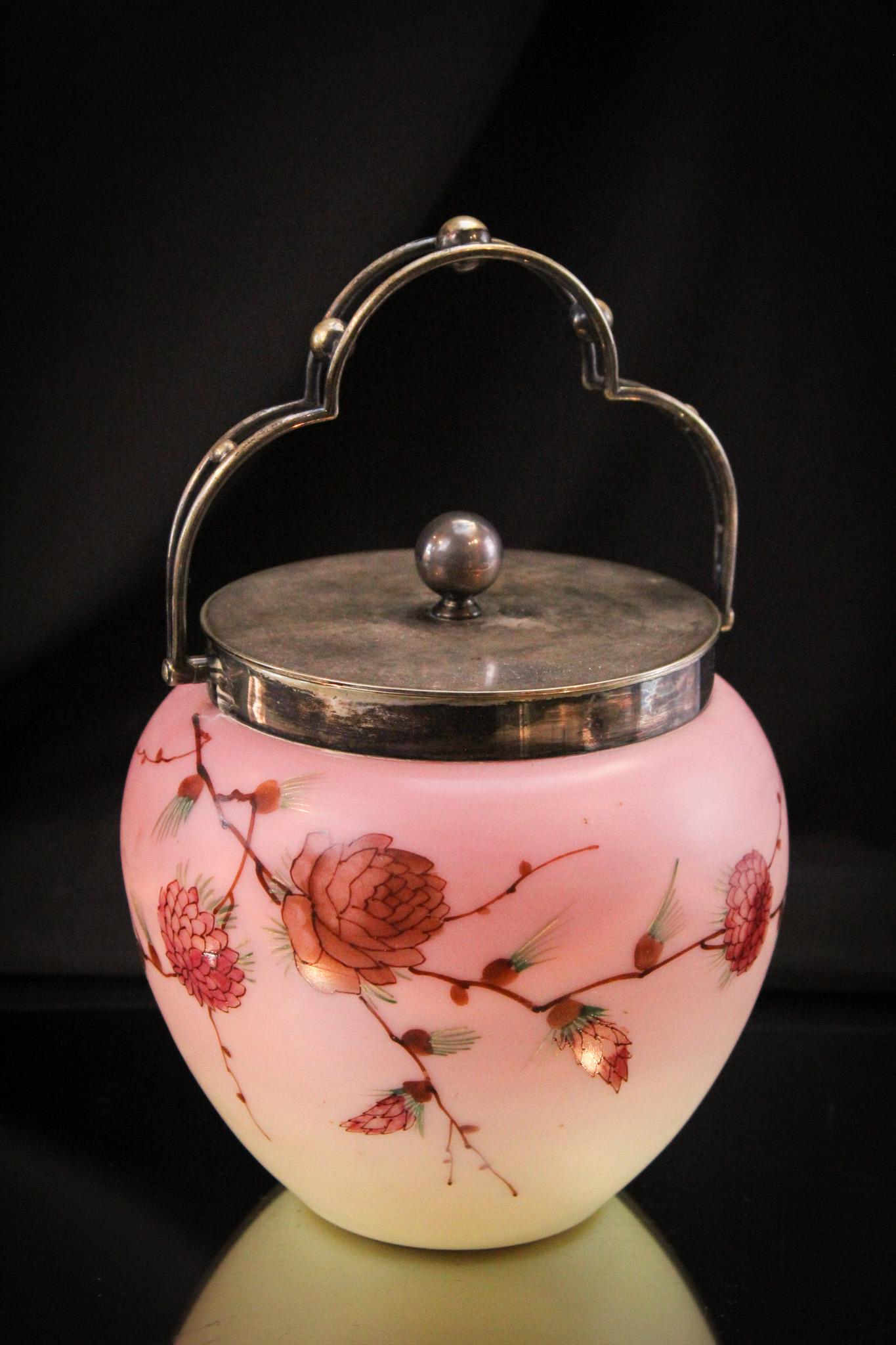 Webb Burmese Decorated Biscuit Jar (1 of 9)