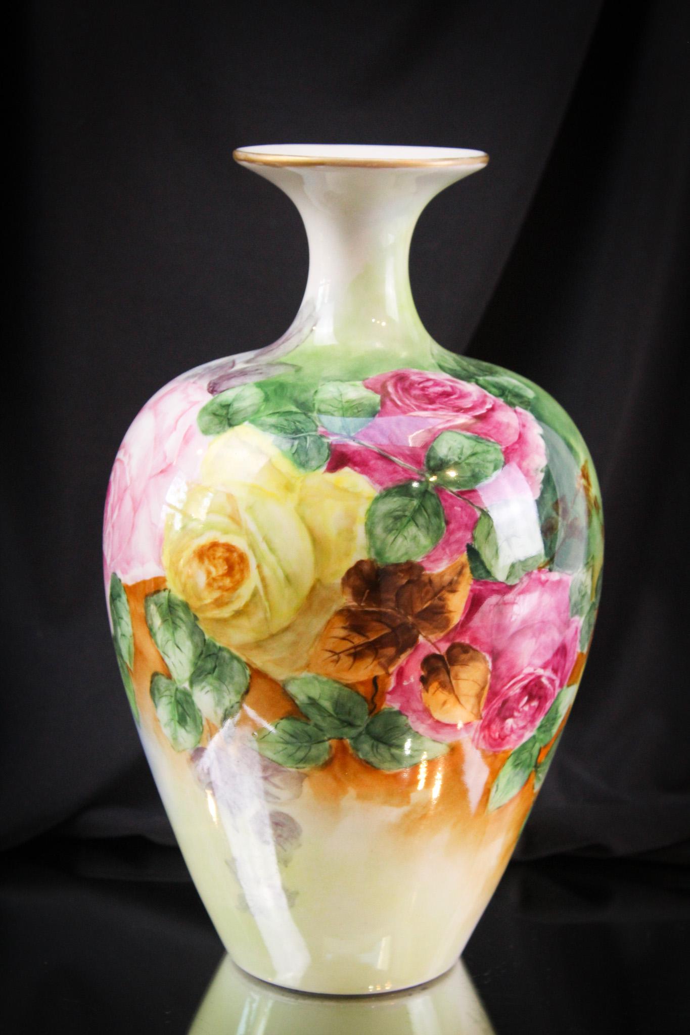 Willets Belleek 12" Gorgeous Hand Painted Vase (1 of 7)