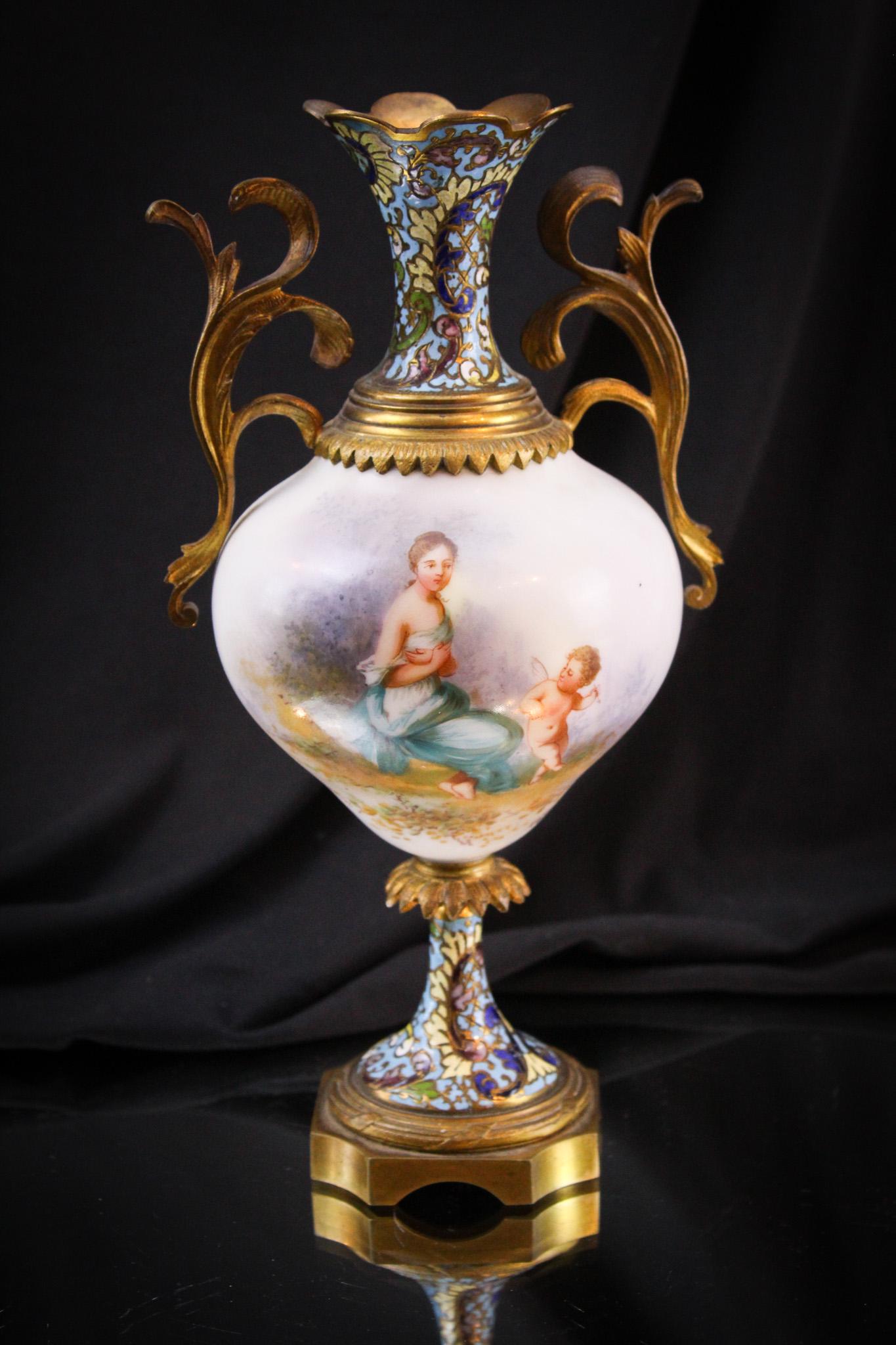Attributed to Sevres Champleve Vase (1 of 10)