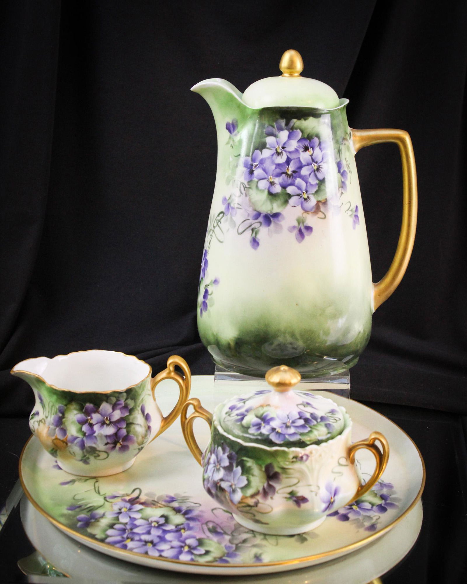 Z. S. & Co. Bavaria Hand Painted Porcelana Violets Tea Set (1 of 20)