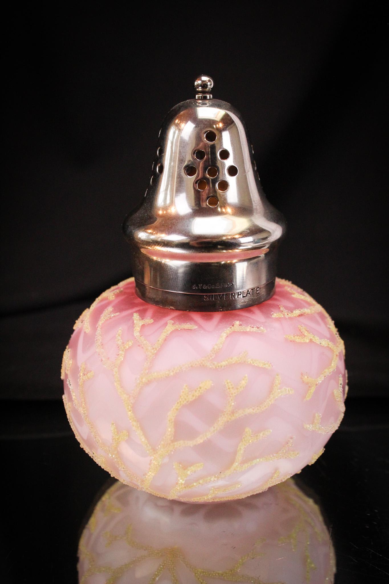 Victorian Satin Herringbone Mother of Pearl Coralene Sugar Shaker (1 of 7)