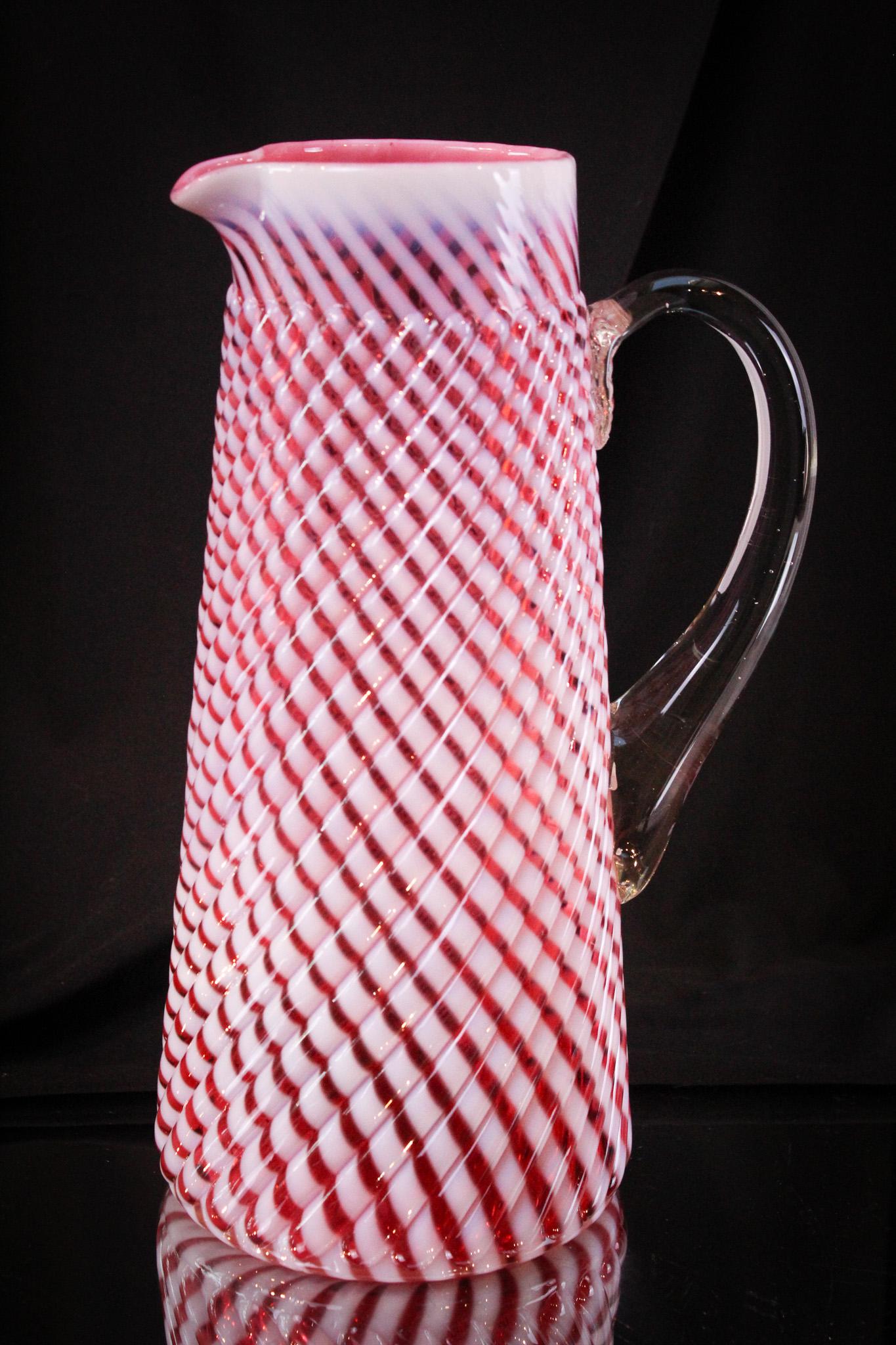 Cranberry Opalescent Northwood Glass Tankard (1 of 6)