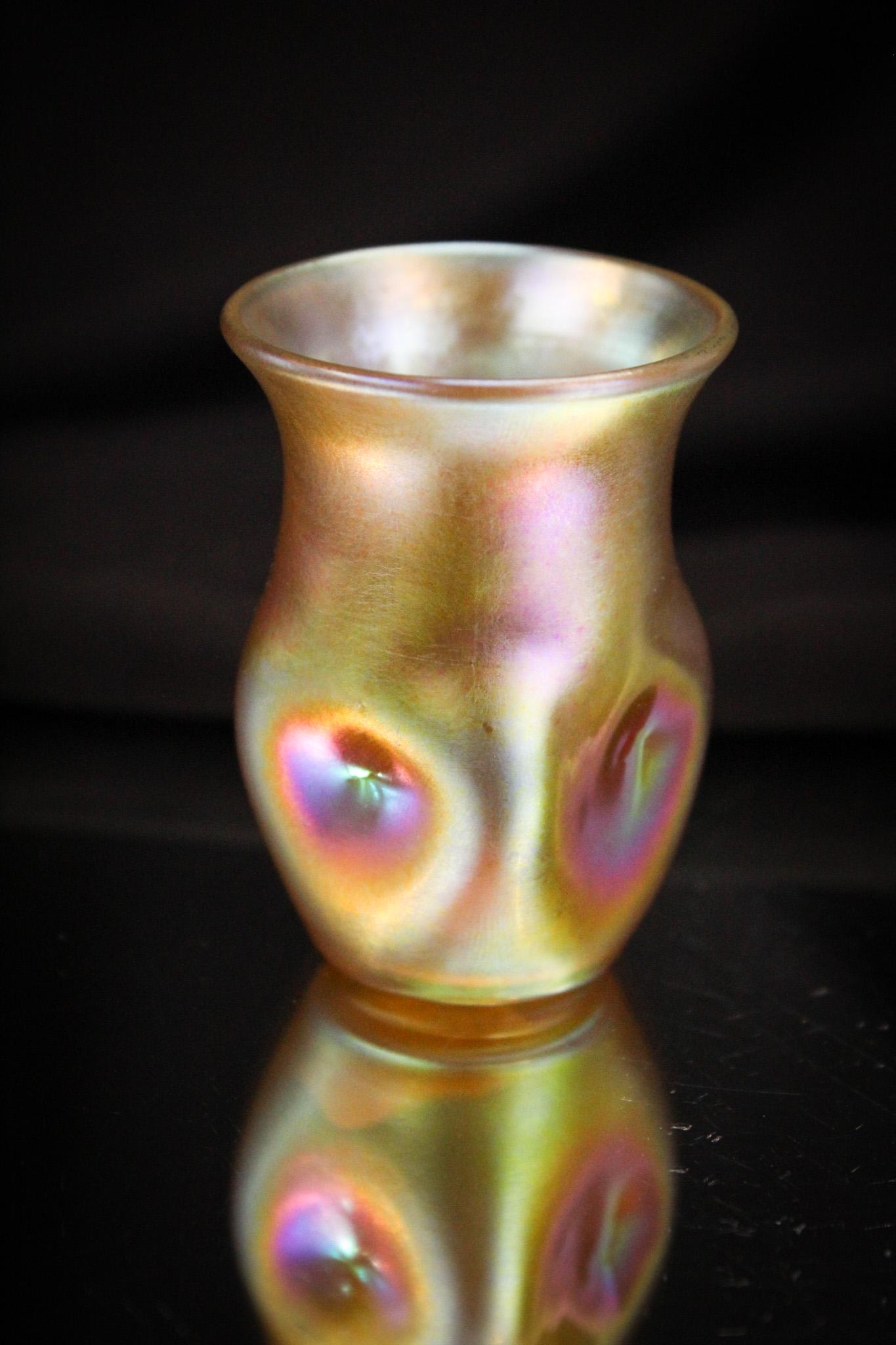 Tiffany Gold Favrile Glass Toothpick Holder Cordial (1 of 6)