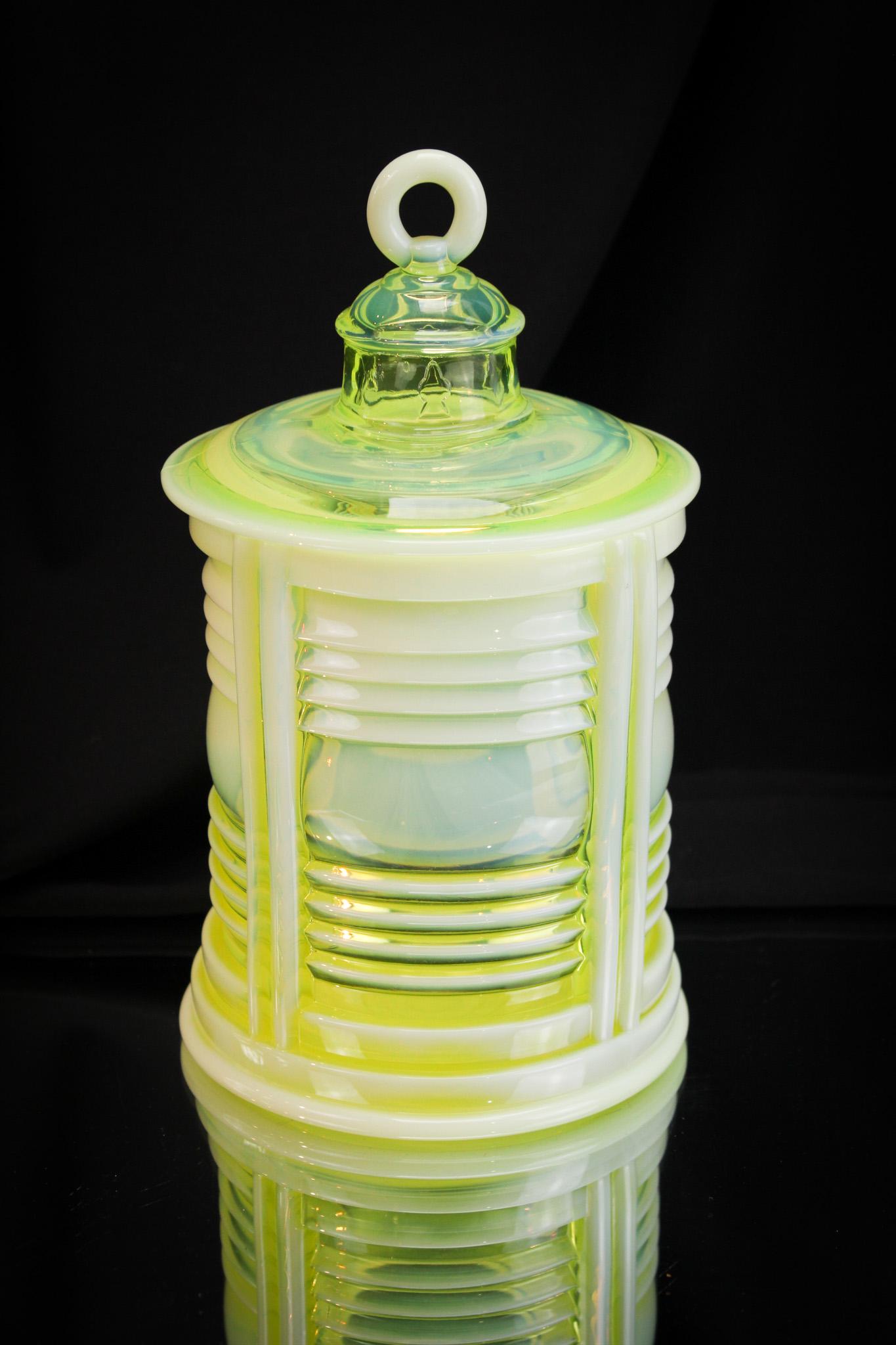 Duncan Miller Nautical Vaseline Opalescent Humidor (1 of 7)