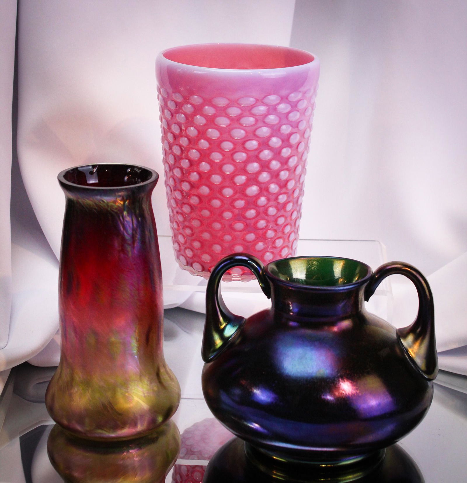 3 pc Lot Victorian Nouveau Webb Bronze & Austrian Czech Glass (1 of 13)