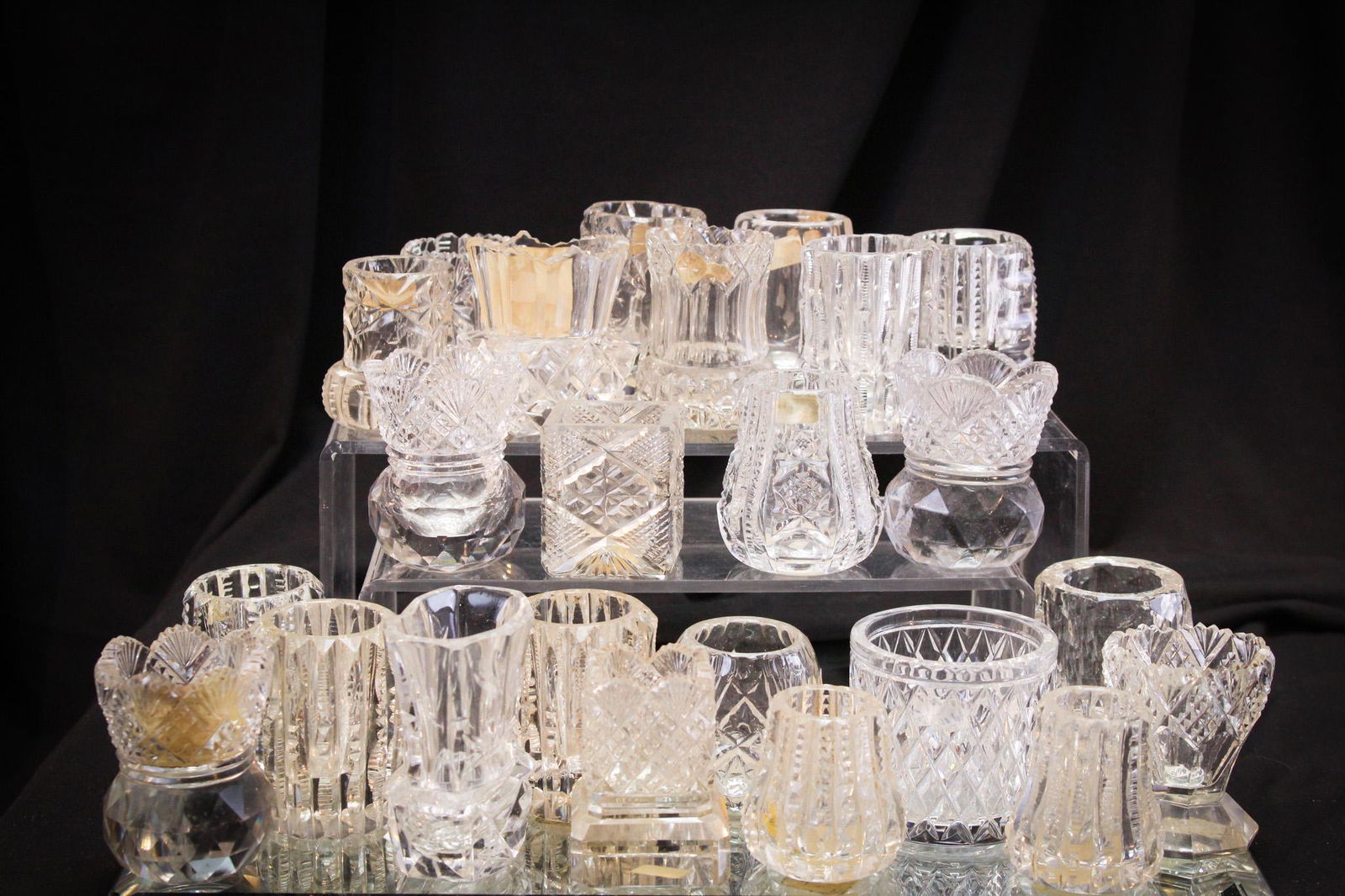 24 pc Mega Magnum Auctions Lot Cut Glass Toothpick Holders (1 of 9)